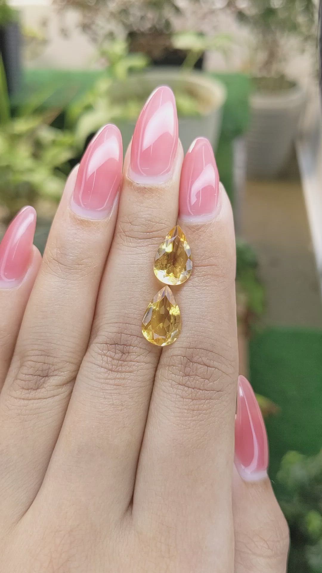 4.68&nbsp;Ct.Tw.Total Carat Weight Yellow Citrine Pair from Brazil Size Video
