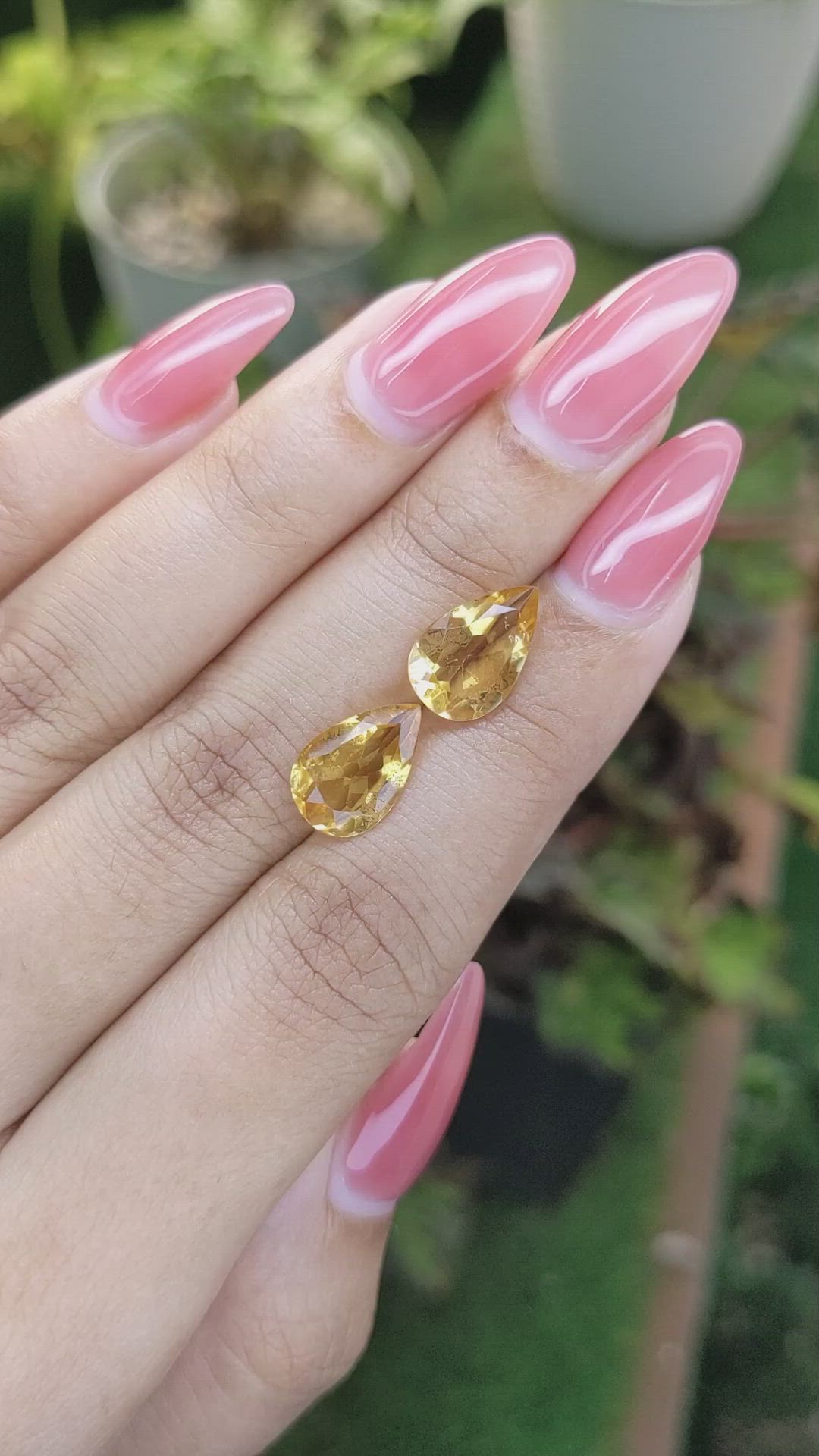 4.68&nbsp;Ct.Tw.Total Carat Weight Yellow Citrine Pair from Brazil Size Video