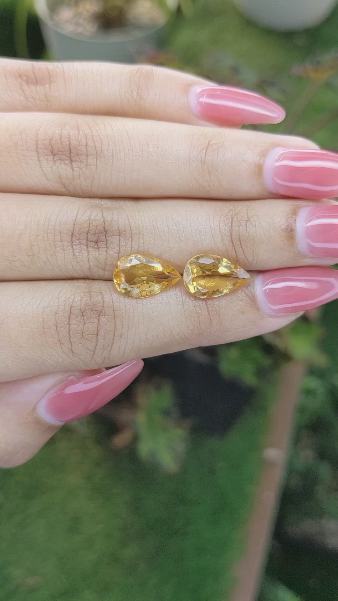 4.68&nbsp;Ct.Tw.Total Carat Weight Yellow Citrine Pair from Brazil Size Video