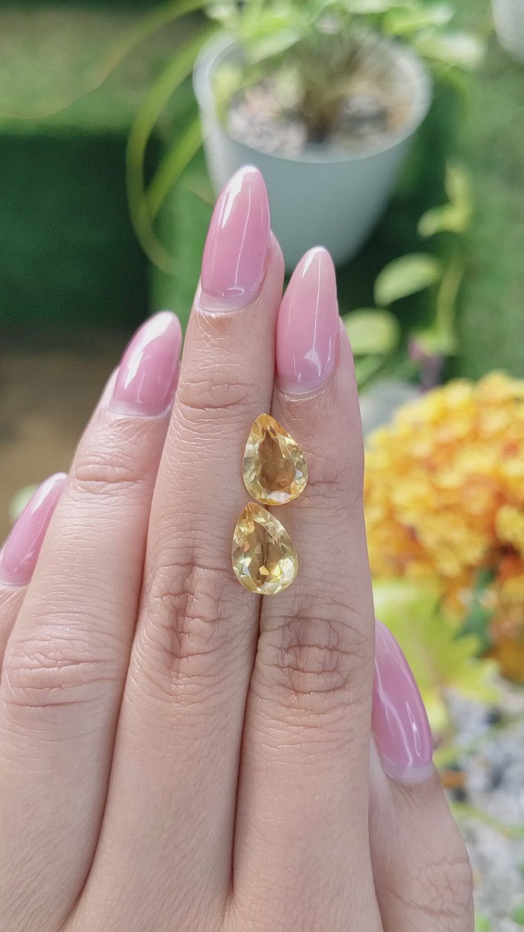 4.73 Ct.Tw.Total Carat Weight Citrine Pair from Brazil Size Video