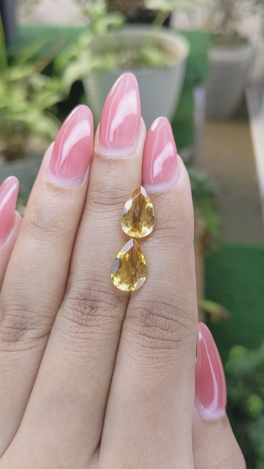 4.06 Ct.Tw.Total Carat Weight Citrine Pair from Brazil Size Video