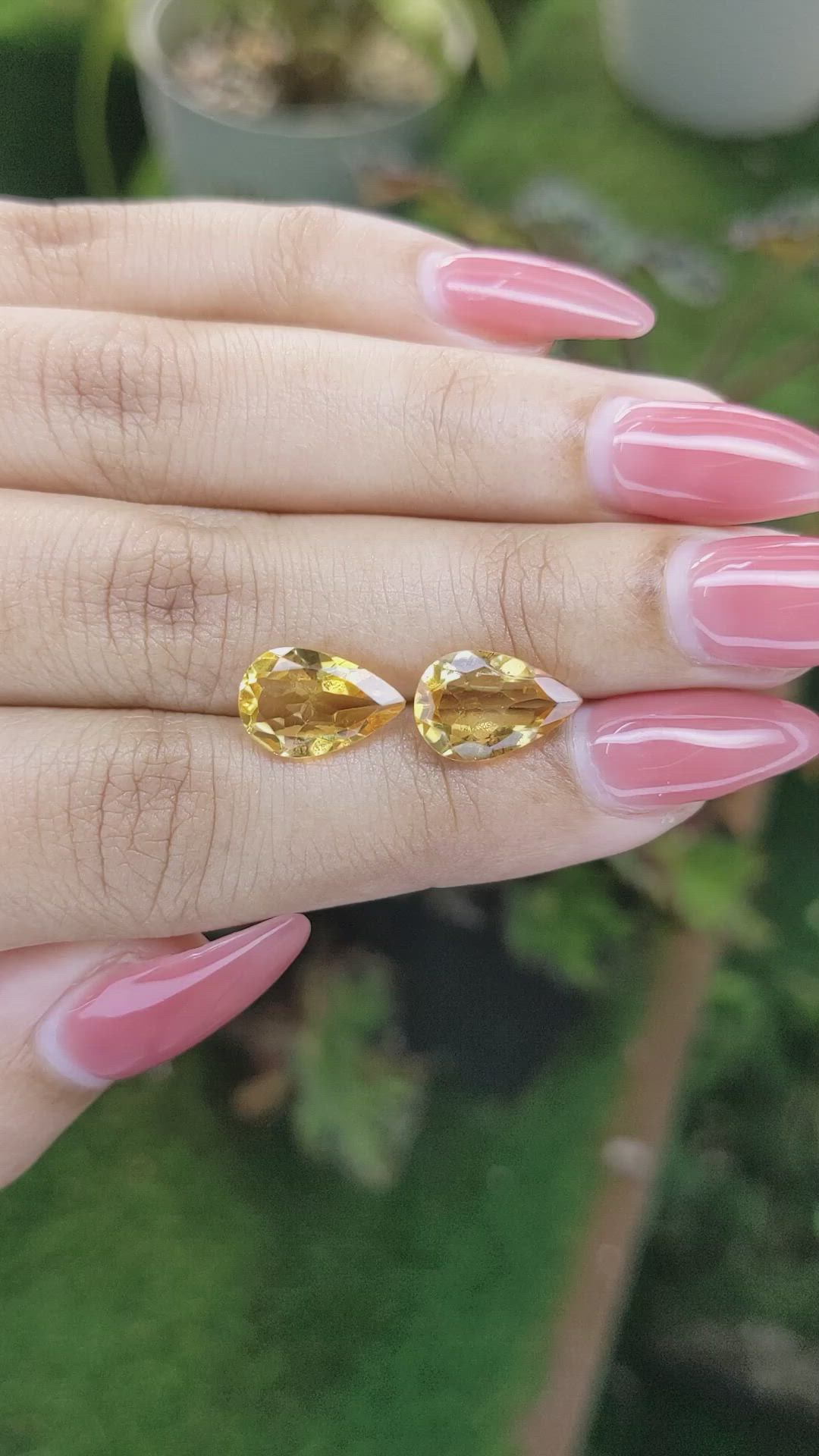 4.06 Ct.Tw.Total Carat Weight Citrine Pair from Brazil Size Video
