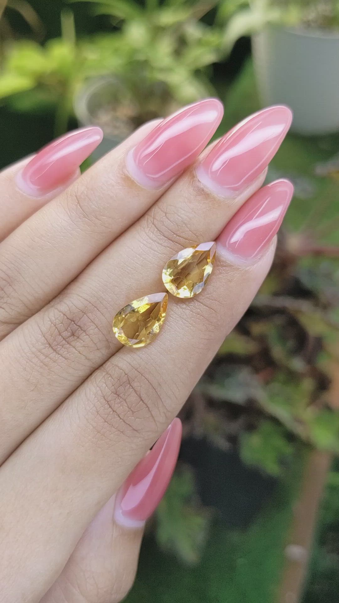 4.06 Ct.Tw.Total Carat Weight Citrine Pair from Brazil Size Video