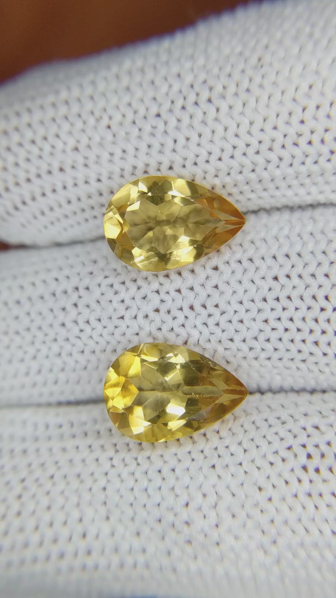 5.23 Ct.Tw.Total Carat Weight Citrine Pair from Brazil Size Video