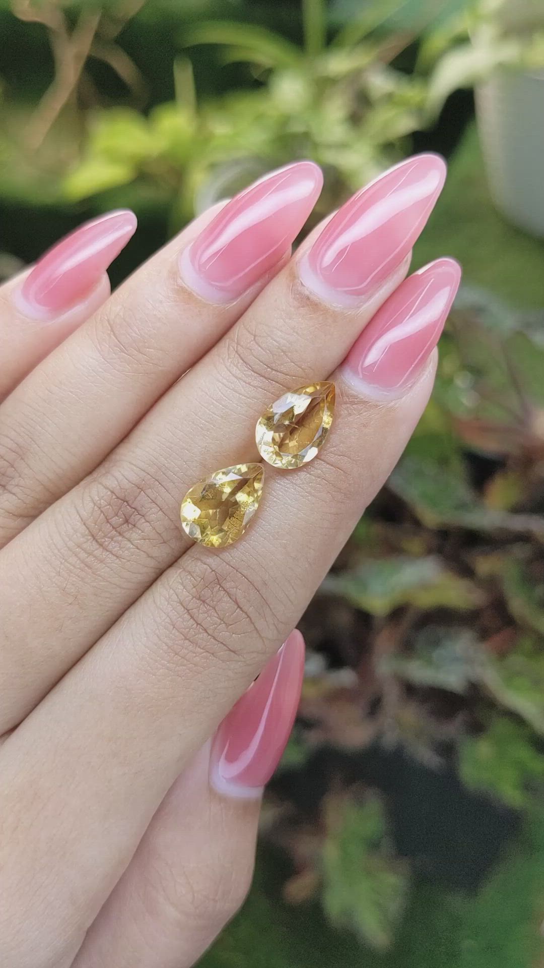 5.23 Ct.Tw.Total Carat Weight Citrine Pair from Brazil Size Video