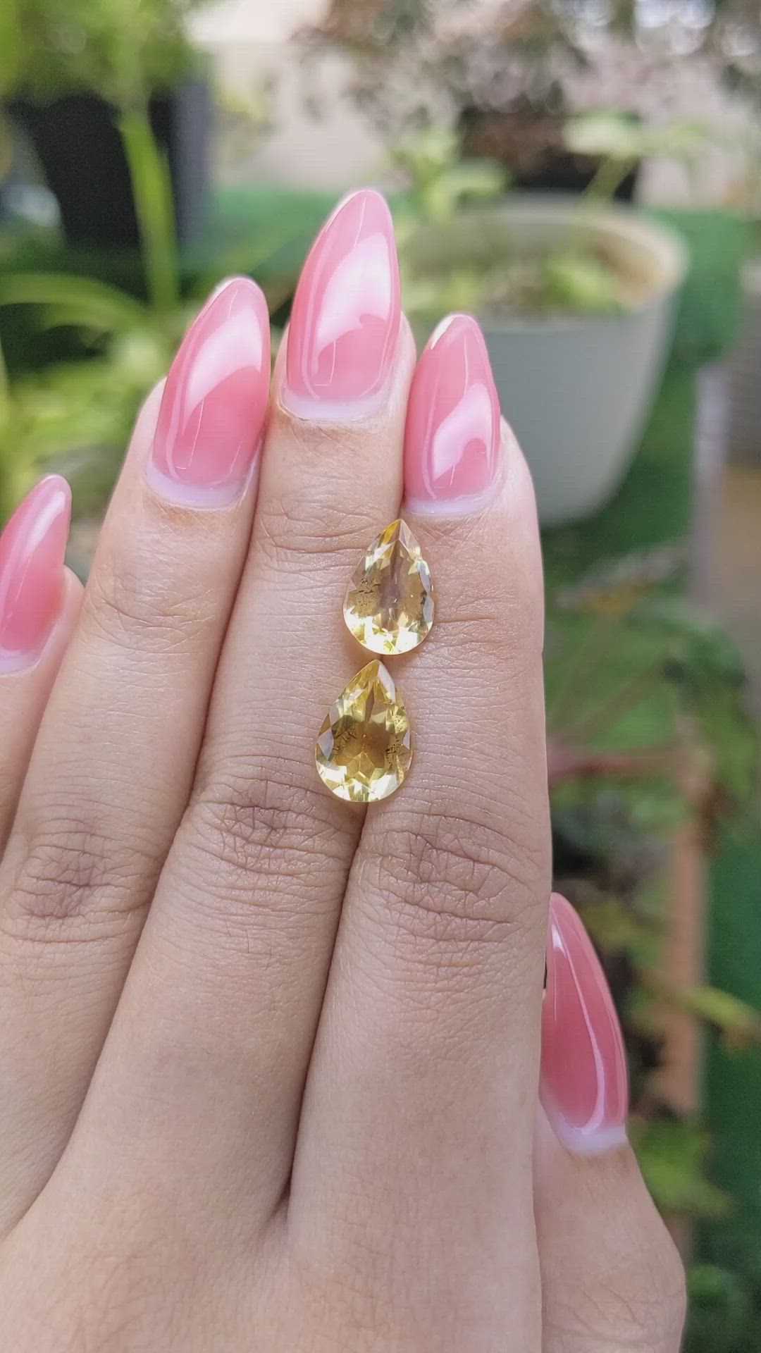 4.51 Ct.Tw.Total Carat Weight Citrine Pair from Brazil Size Video