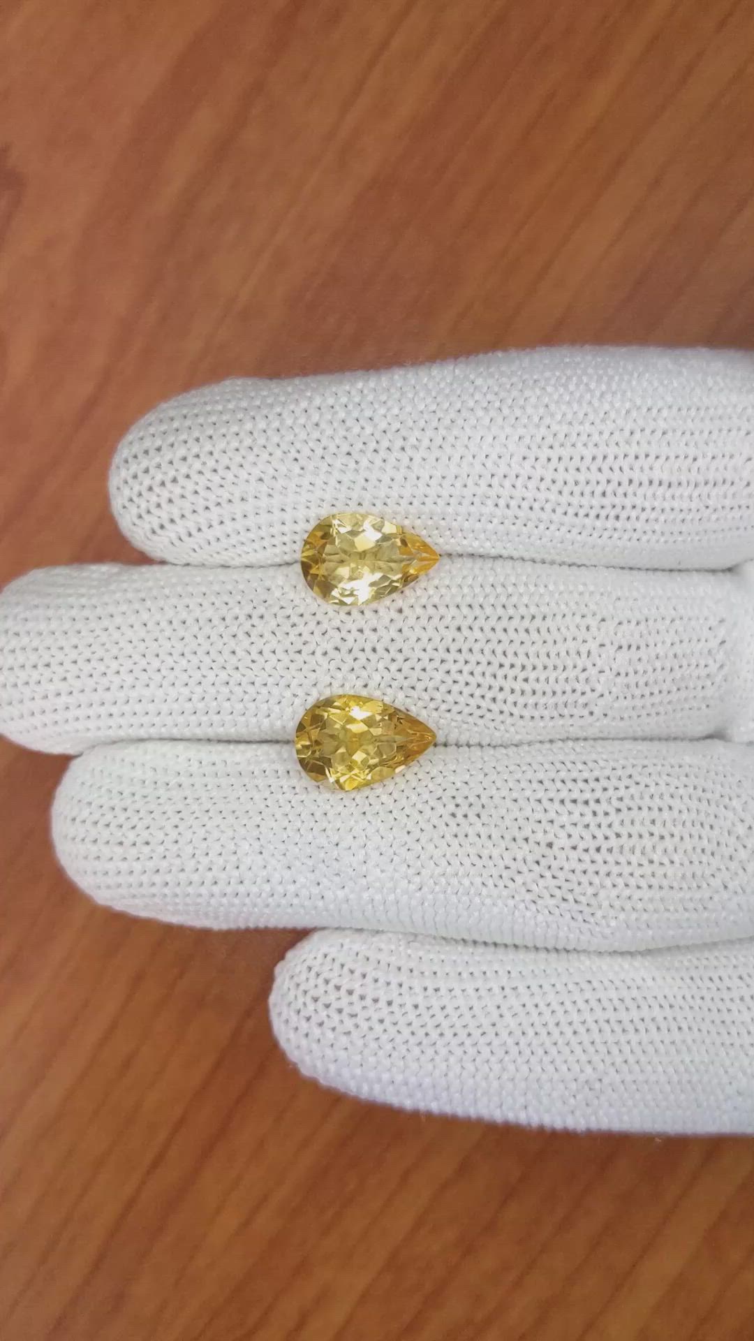 4.51 Ct.Tw.Total Carat Weight Citrine Pair from Brazil Size Video
