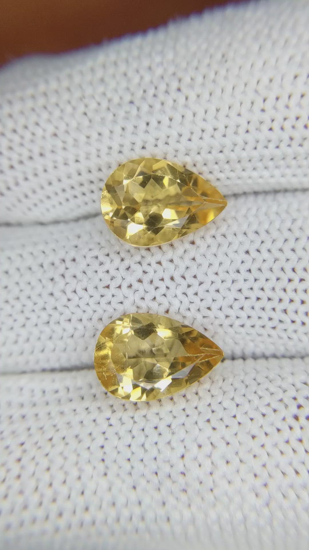 4.94 Ct.Tw.Total Carat Weight Citrine Pair from Brazil Size Video