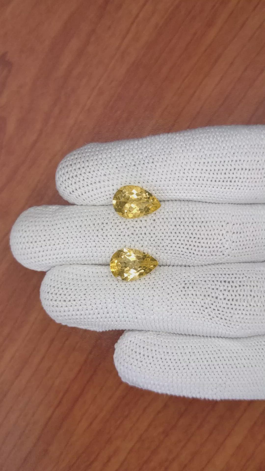 4.94 Ct.Tw.Total Carat Weight Citrine Pair from Brazil Size Video