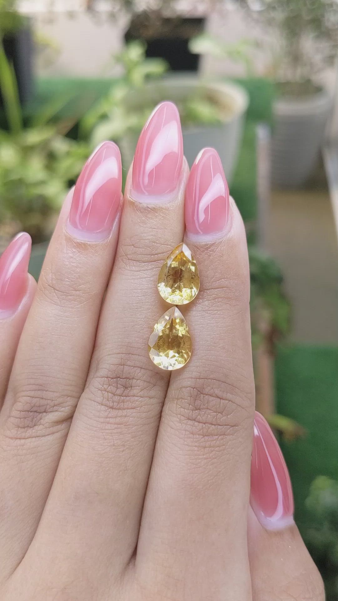 4.94 Ct.Tw.Total Carat Weight Citrine Pair from Brazil Size Video