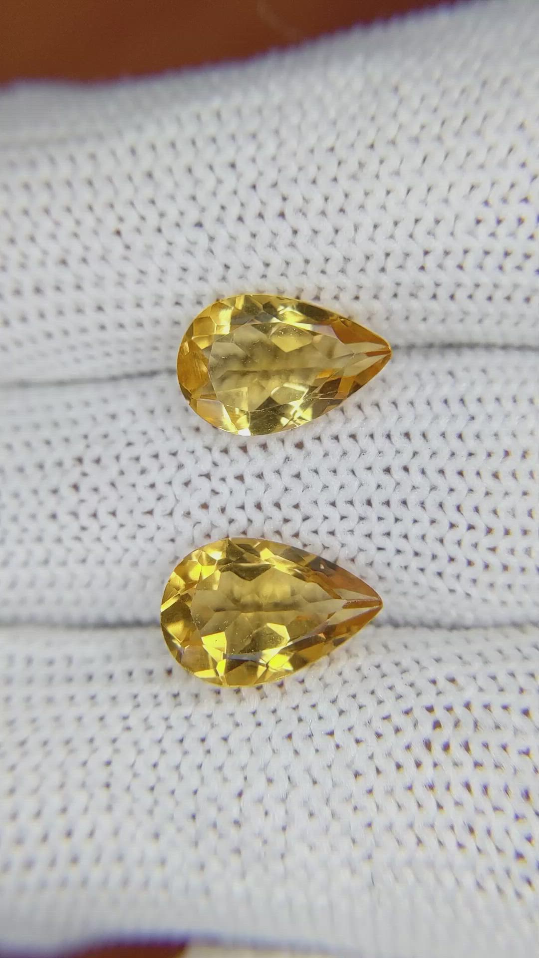 4.61 Ct.Tw.Total Carat Weight Citrine Pair from Brazil Size Video