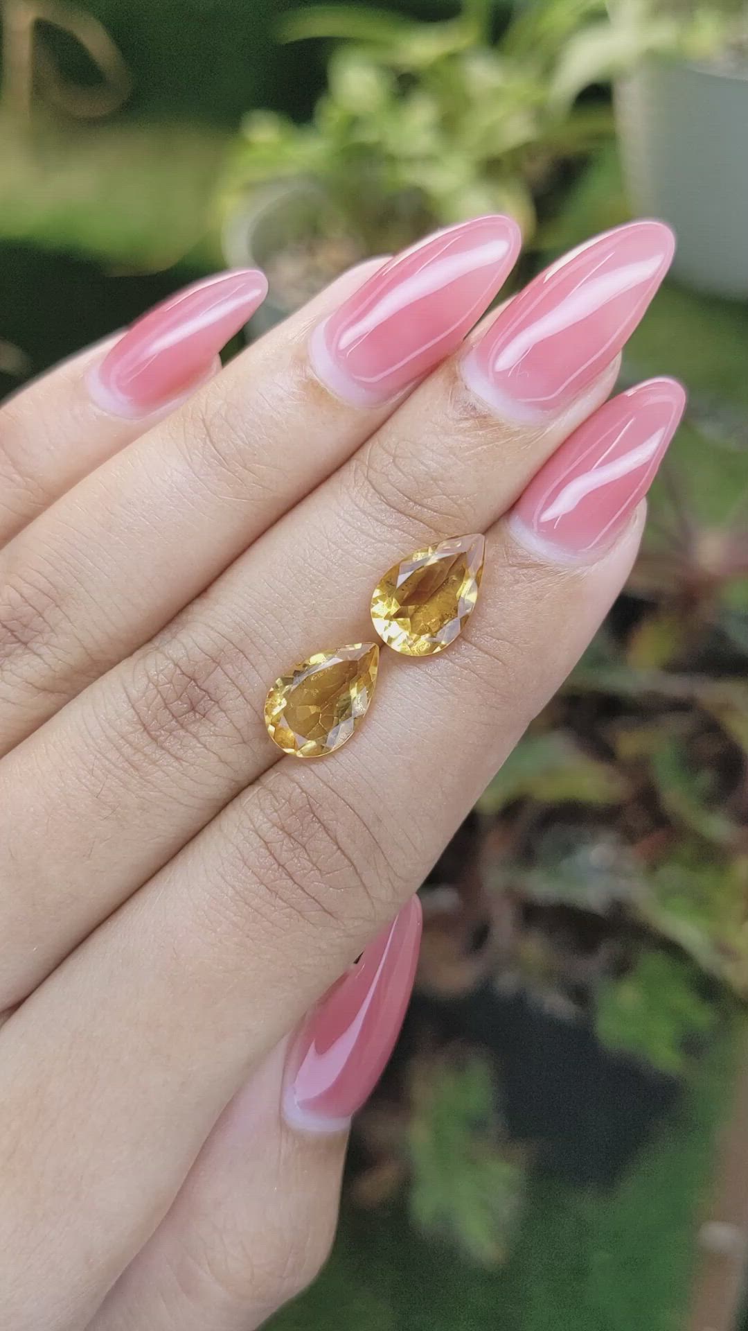4.61 Ct.Tw.Total Carat Weight Citrine Pair from Brazil Size Video