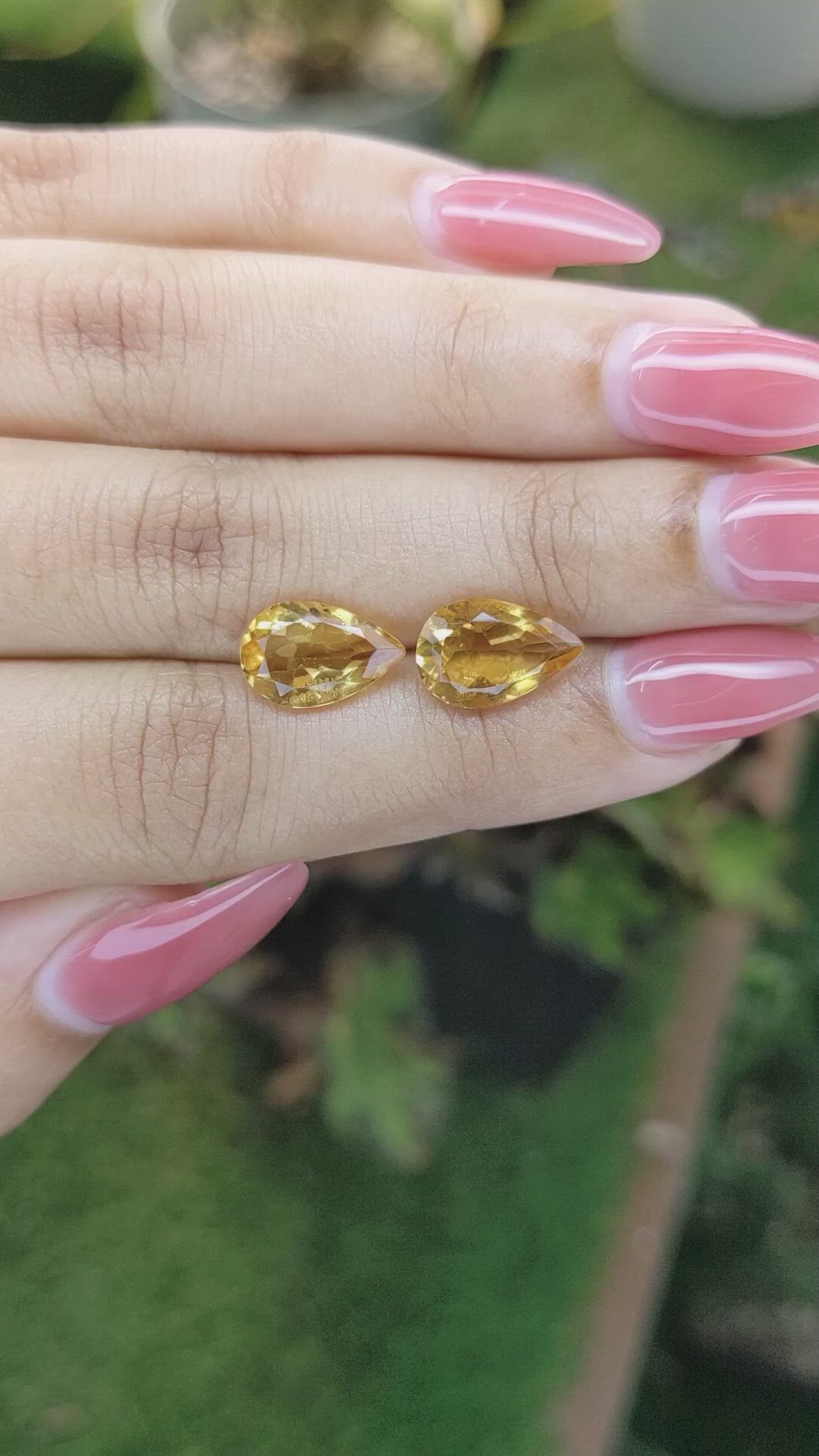 4.61 Ct.Tw.Total Carat Weight Citrine Pair from Brazil Size Video