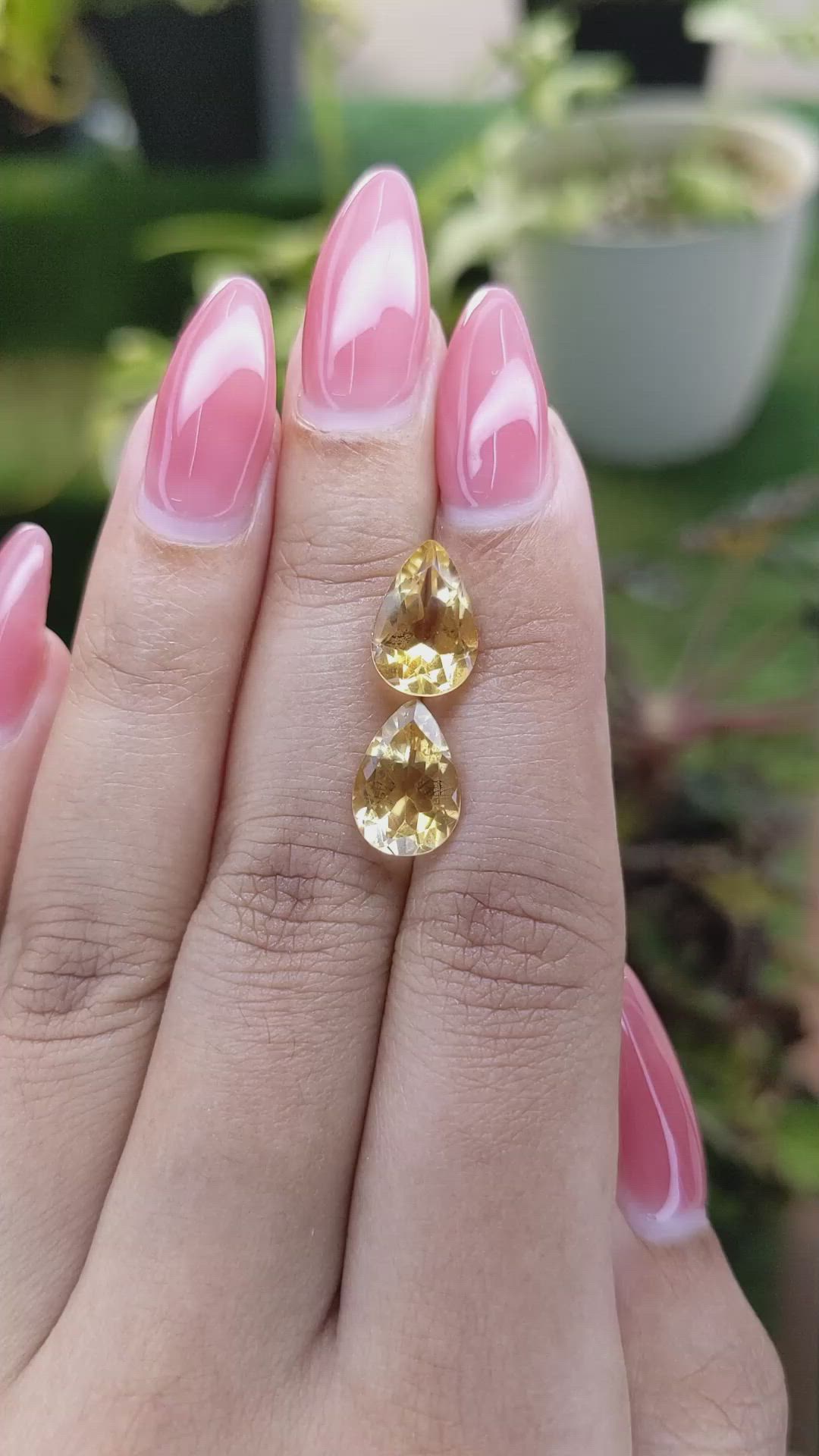 4.74 Ct.Tw.Total Carat Weight Citrine Pair from Brazil Size Video