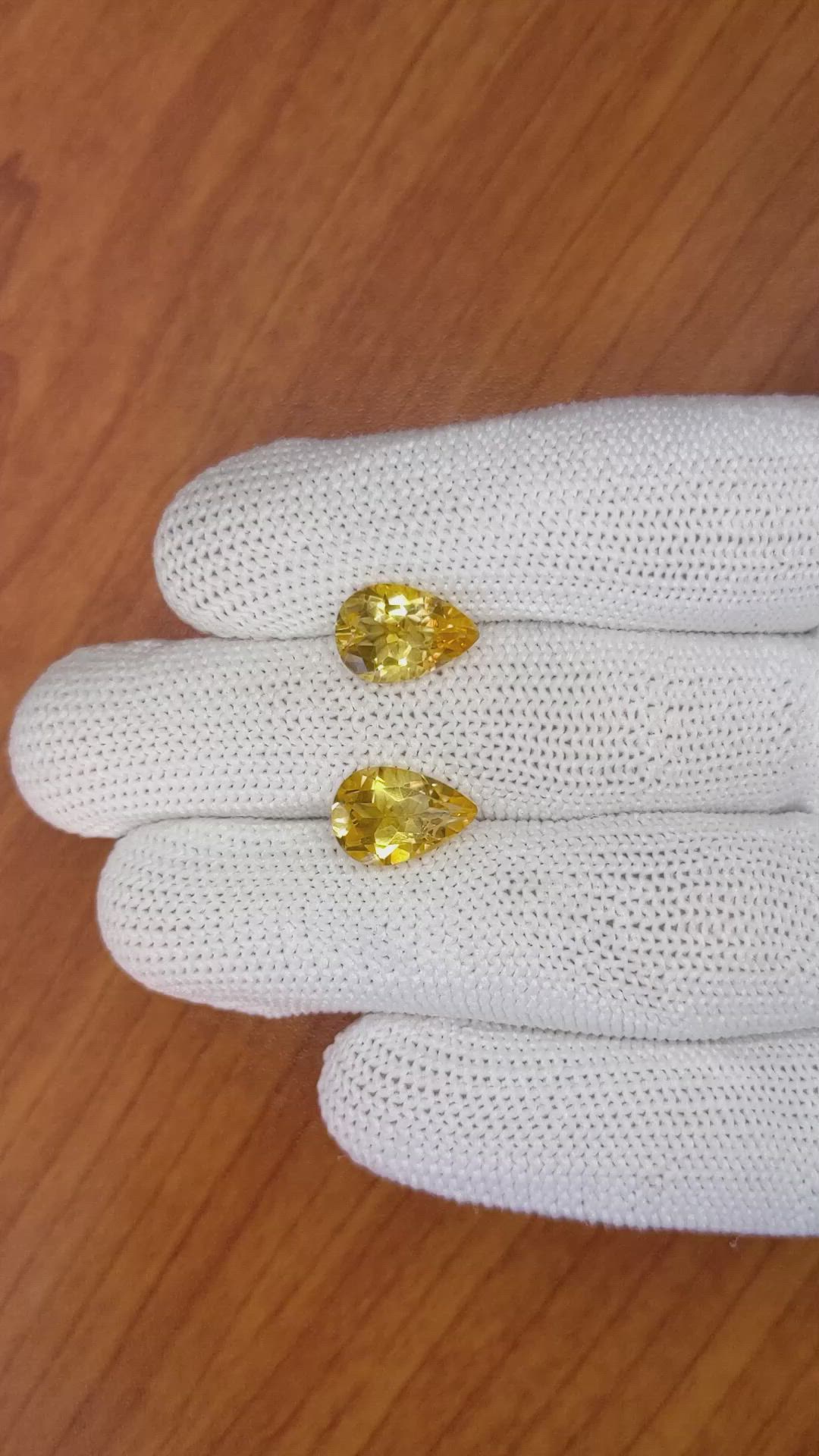 4.74 Ct.Tw.Total Carat Weight Citrine Pair from Brazil Size Video