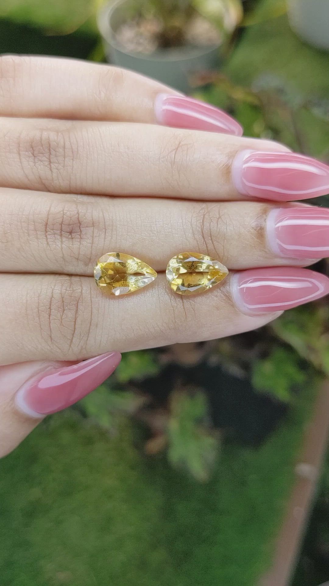 4.74 Ct.Tw.Total Carat Weight Citrine Pair from Brazil Size Video