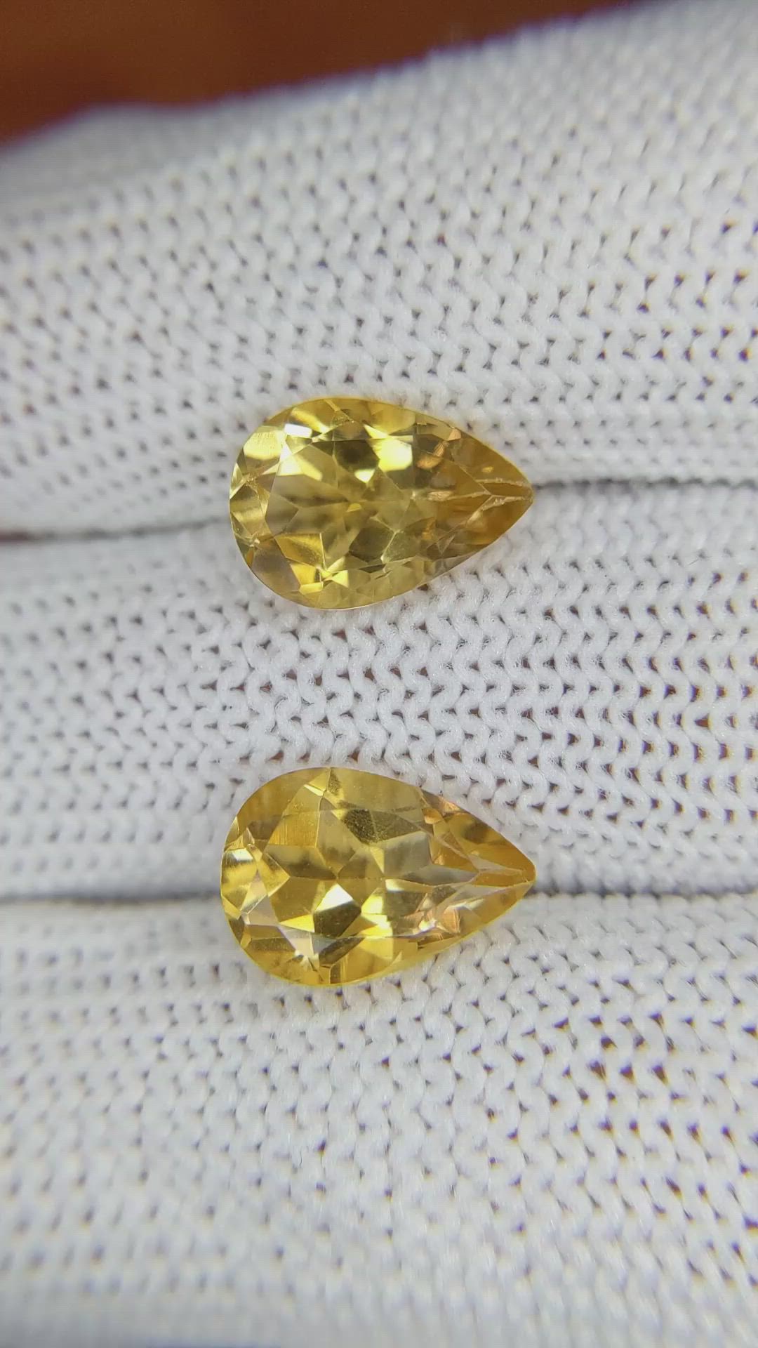 4.74 Ct.Tw.Total Carat Weight Citrine Pair from Brazil Size Video