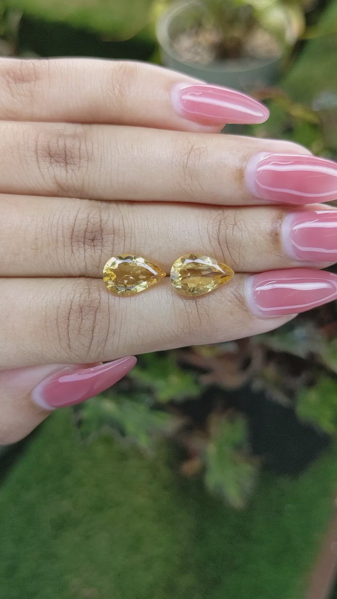 4.58 Ct.Tw.Total Carat Weight Citrine Pair from Brazil Size Video
