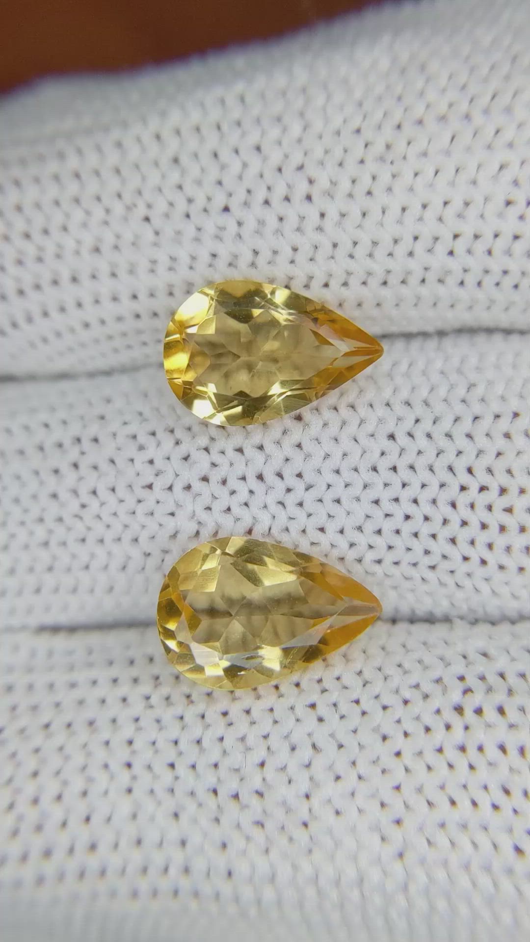 4.58 Ct.Tw.Total Carat Weight Citrine Pair from Brazil Size Video