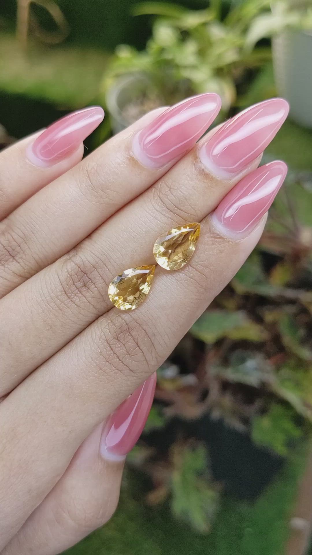 4.58 Ct.Tw.Total Carat Weight Citrine Pair from Brazil Size Video