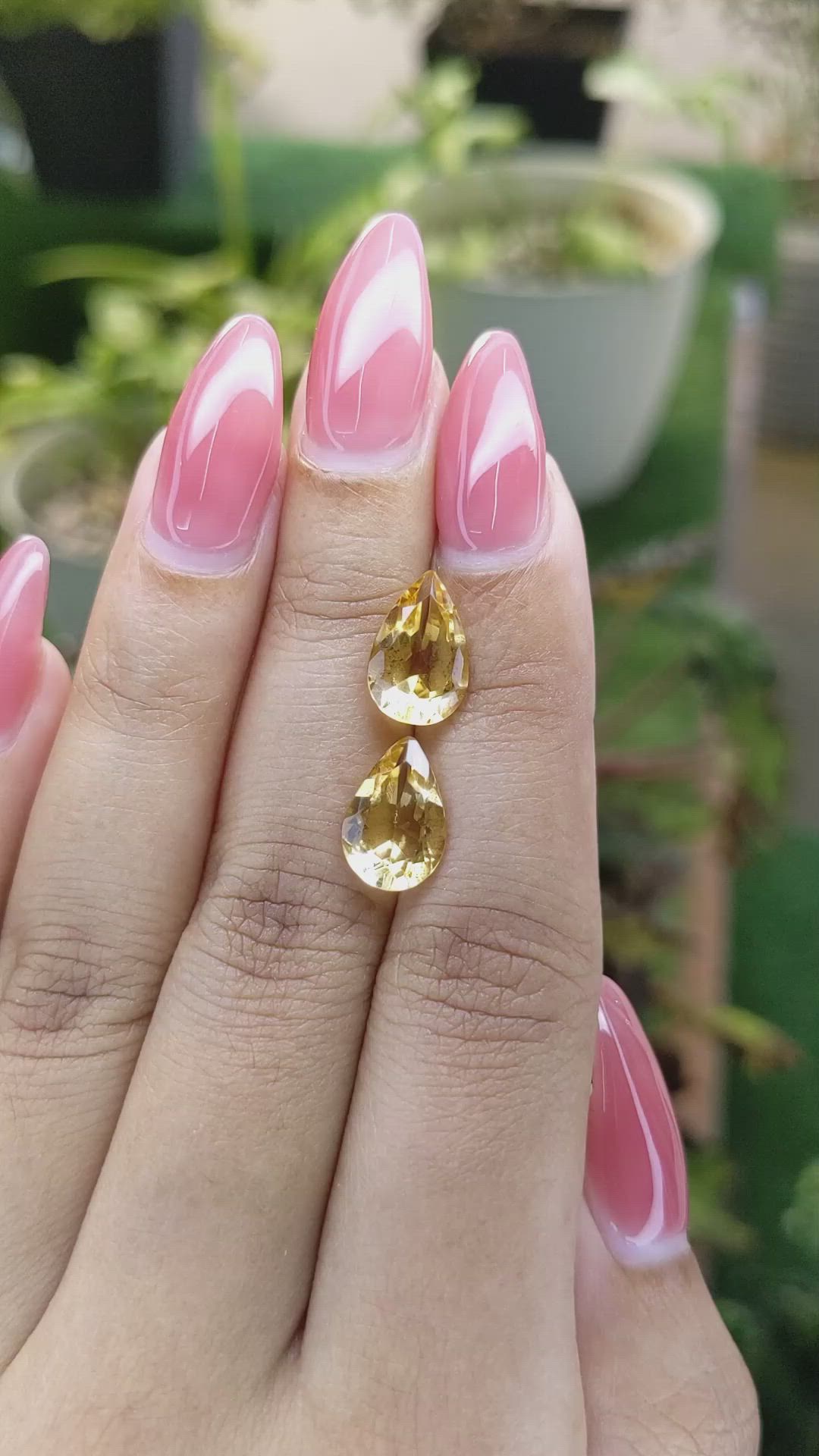 4.35 Ct.Tw.Total Carat Weight Citrine Pair from Brazil Size Video