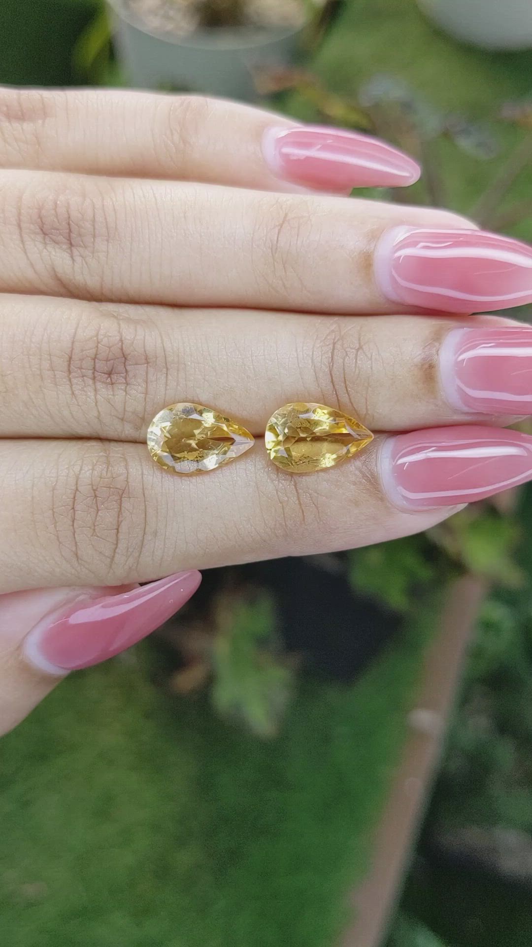 4.35 Ct.Tw.Total Carat Weight Citrine Pair from Brazil Size Video