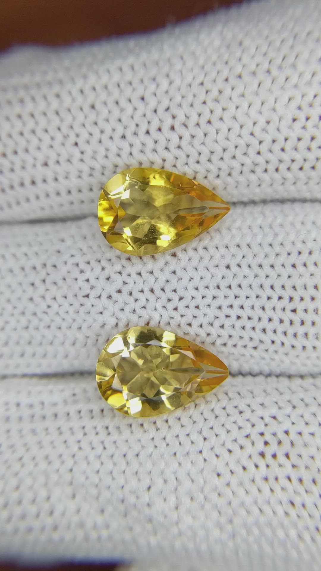 4.35 Ct.Tw.Total Carat Weight Citrine Pair from Brazil Size Video