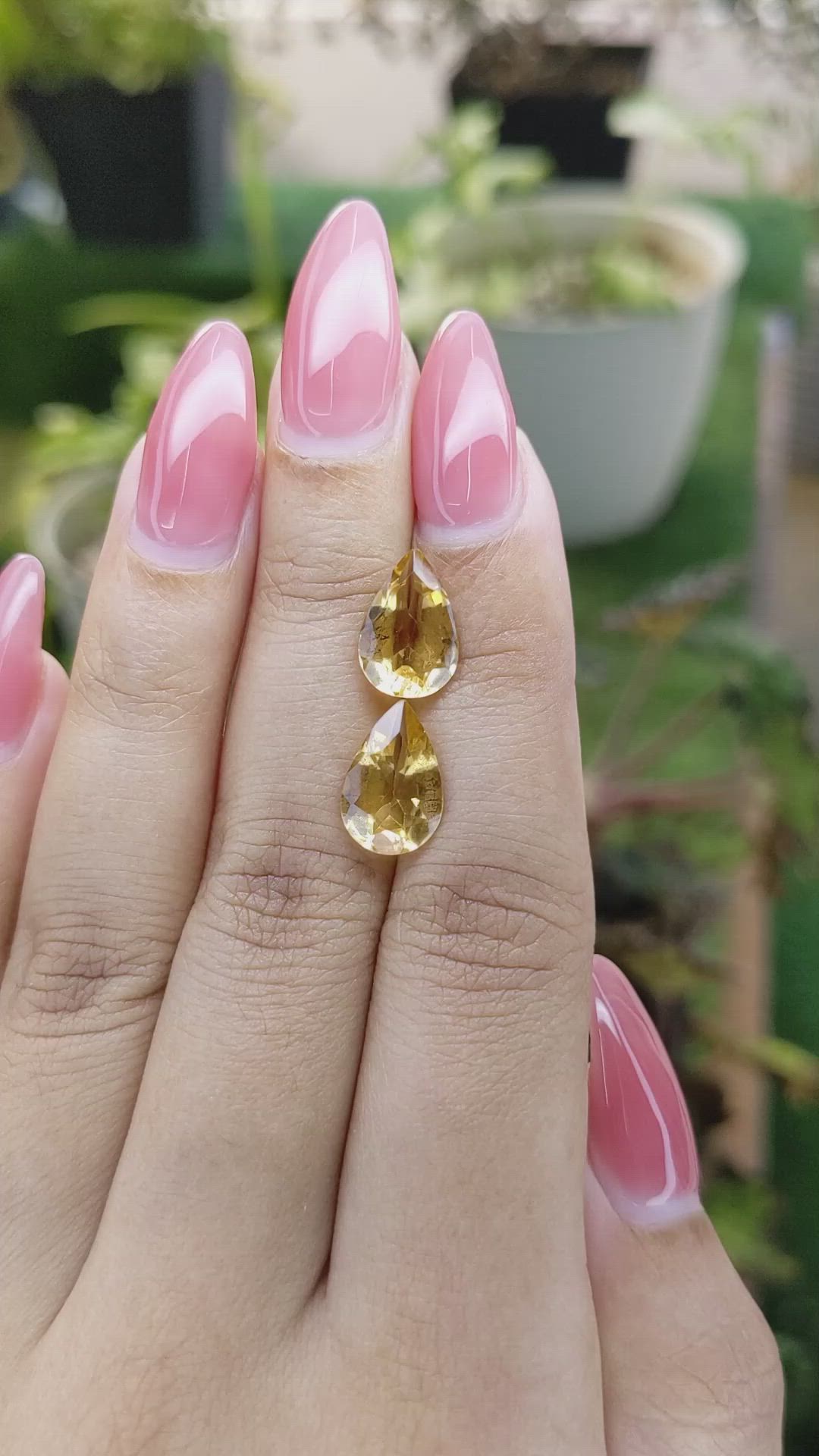 4.27 Ct.Tw.Total Carat Weight Citrine Pair from Brazil Size Video