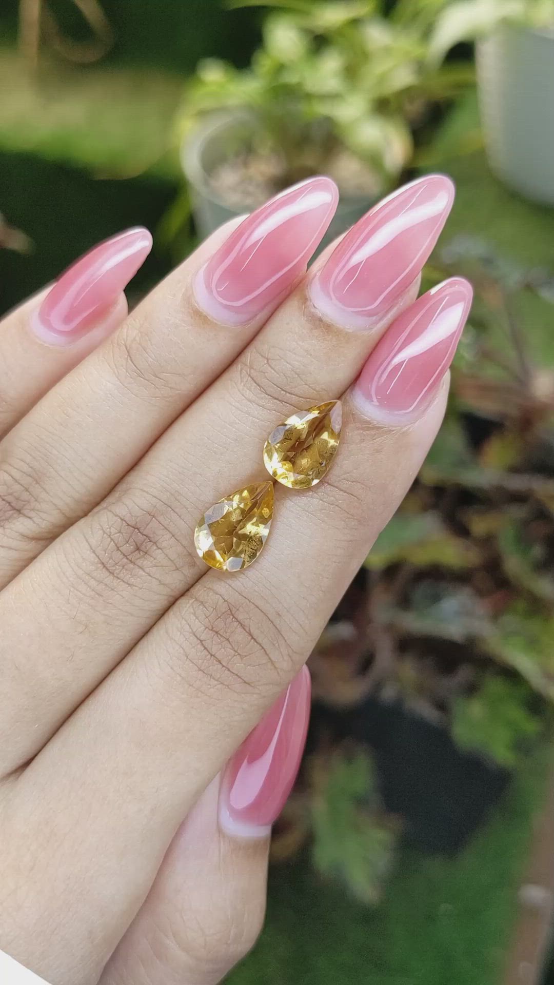 4.27 Ct.Tw.Total Carat Weight Citrine Pair from Brazil Size Video