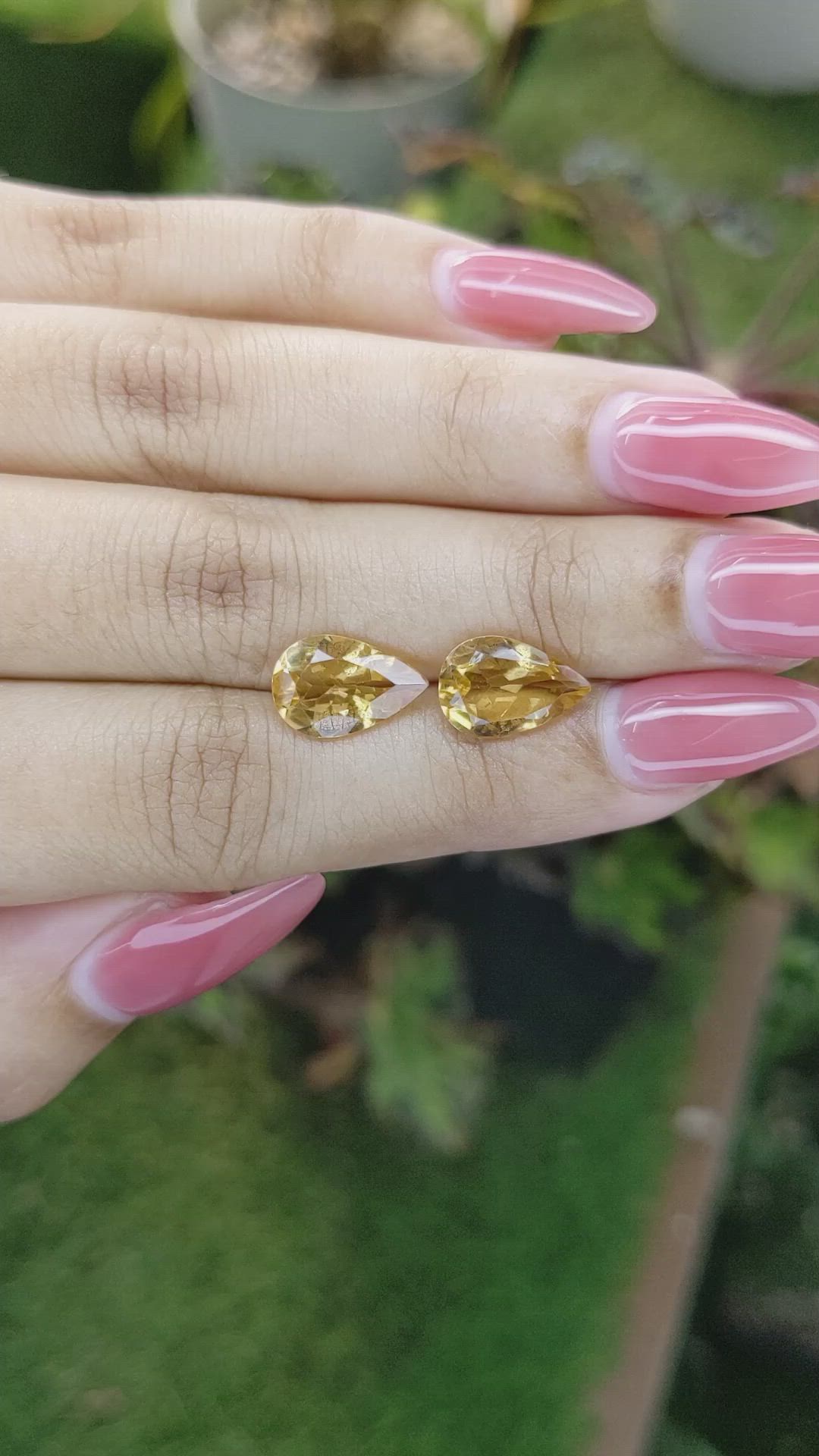 4.27 Ct.Tw.Total Carat Weight Citrine Pair from Brazil Size Video