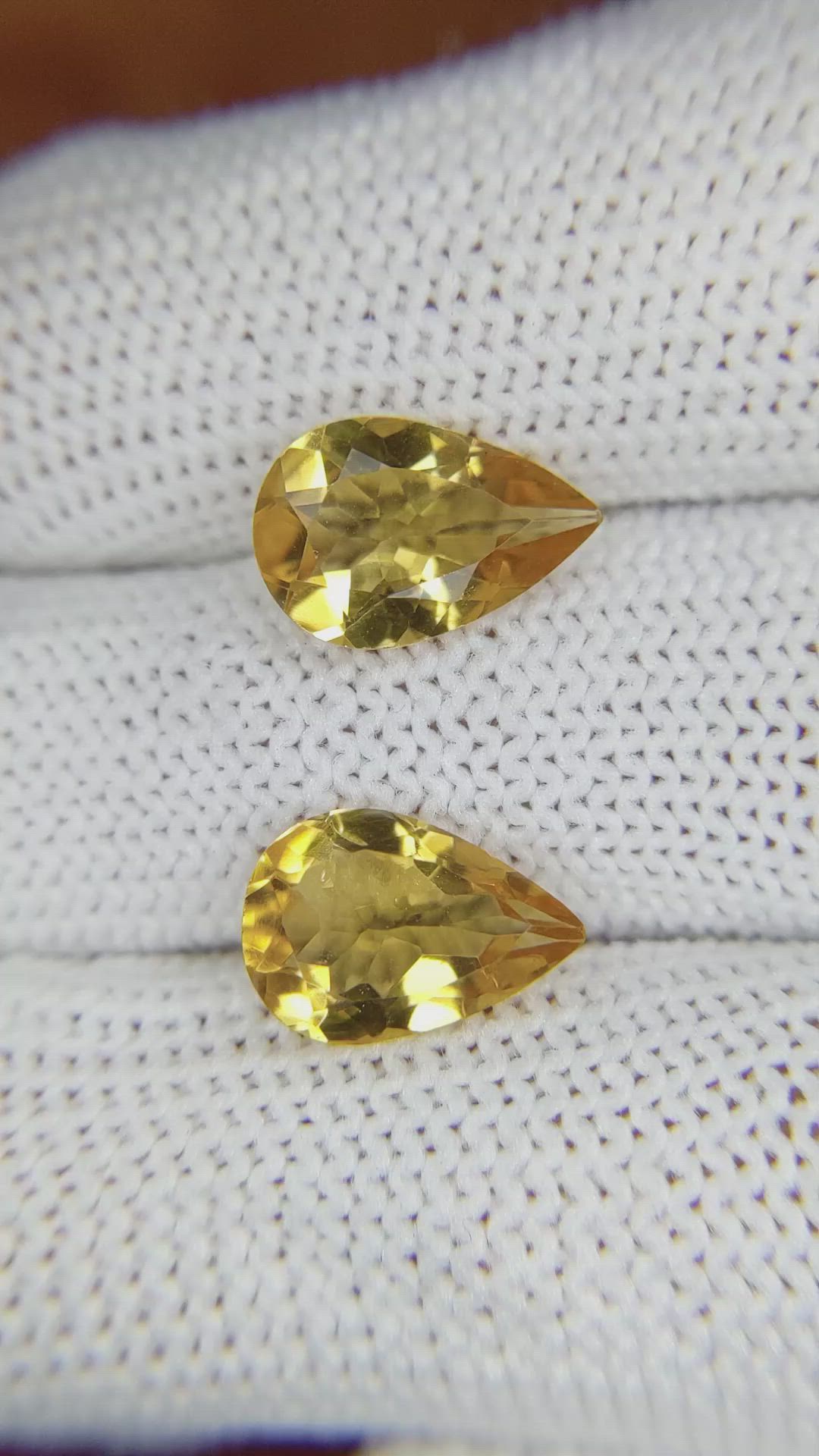 4.27 Ct.Tw.Total Carat Weight Citrine Pair from Brazil Size Video