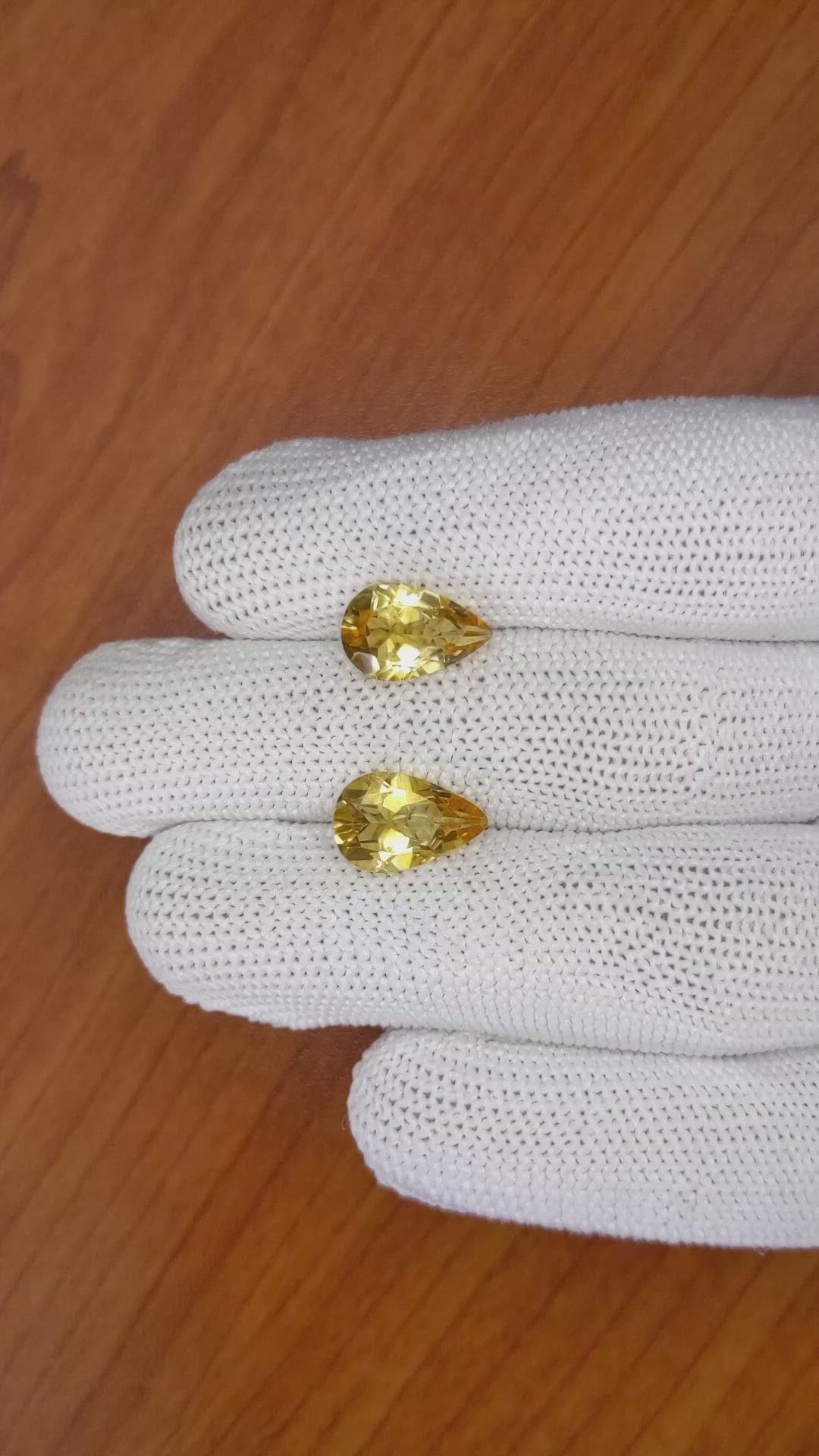 4.78 Ct.Tw.Total Carat Weight Citrine Pair from Brazil Size Video