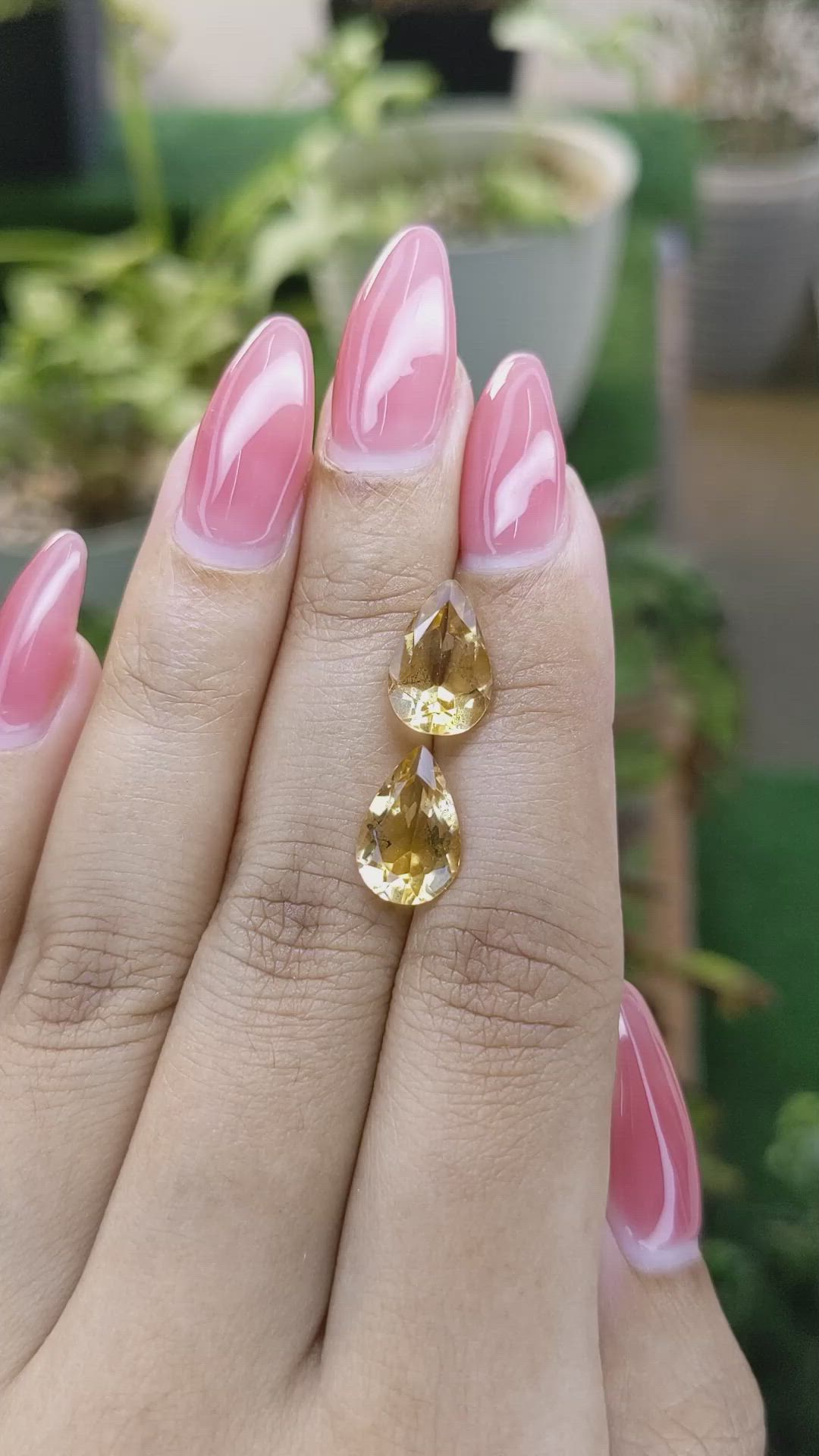 4.78 Ct.Tw.Total Carat Weight Citrine Pair from Brazil Size Video