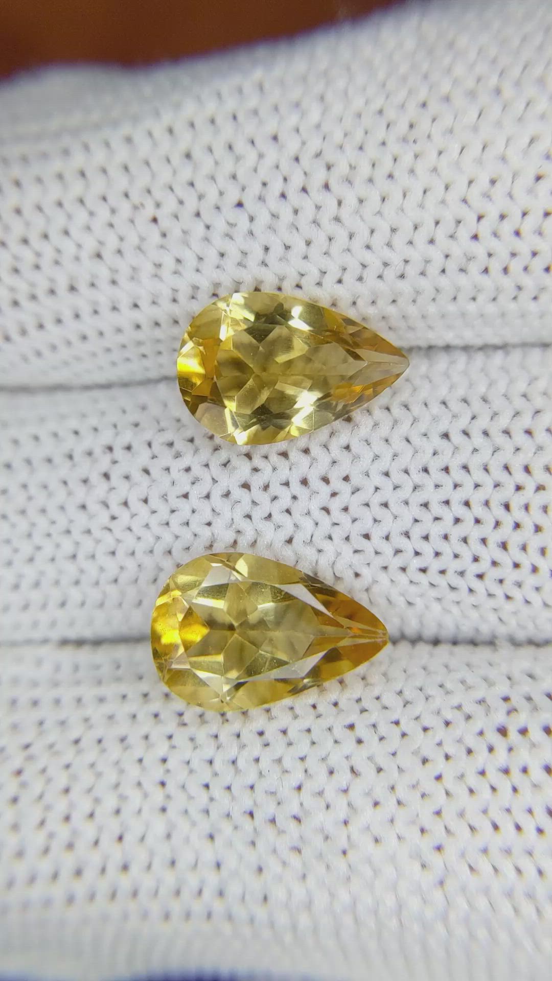 4.78 Ct.Tw.Total Carat Weight Citrine Pair from Brazil Size Video