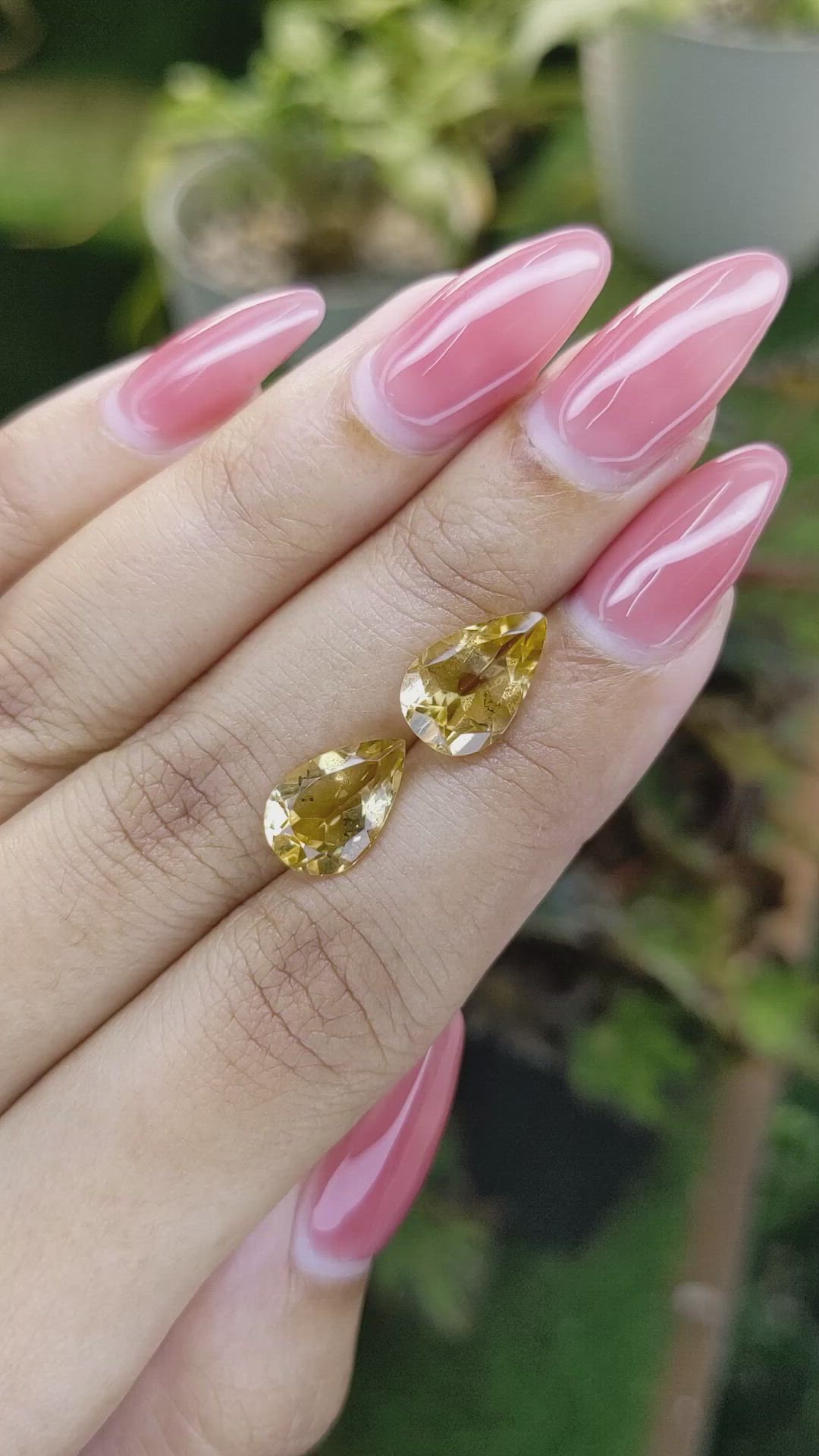 4.78 Ct.Tw.Total Carat Weight Citrine Pair from Brazil Size Video