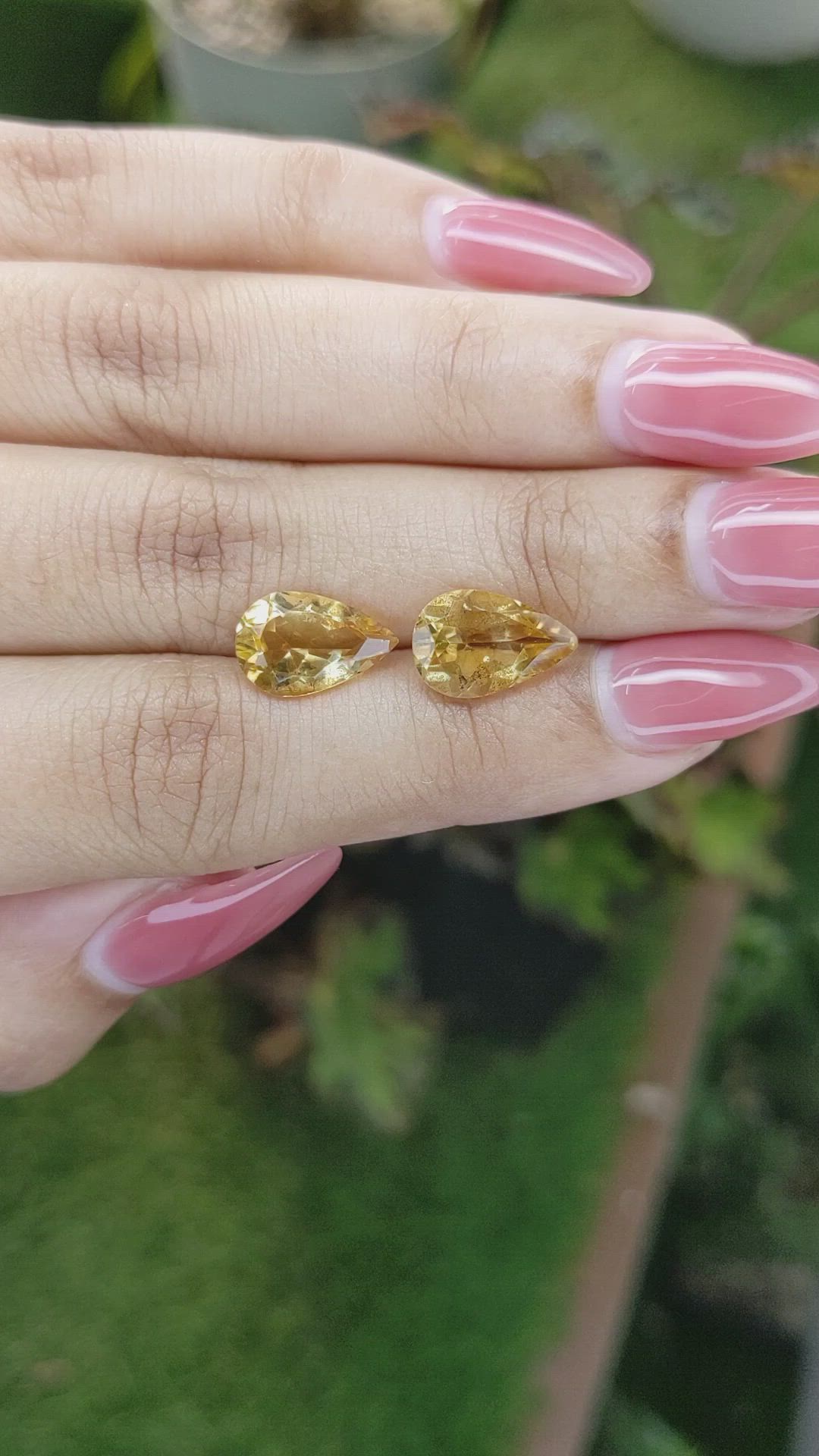 4.78 Ct.Tw.Total Carat Weight Citrine Pair from Brazil Size Video