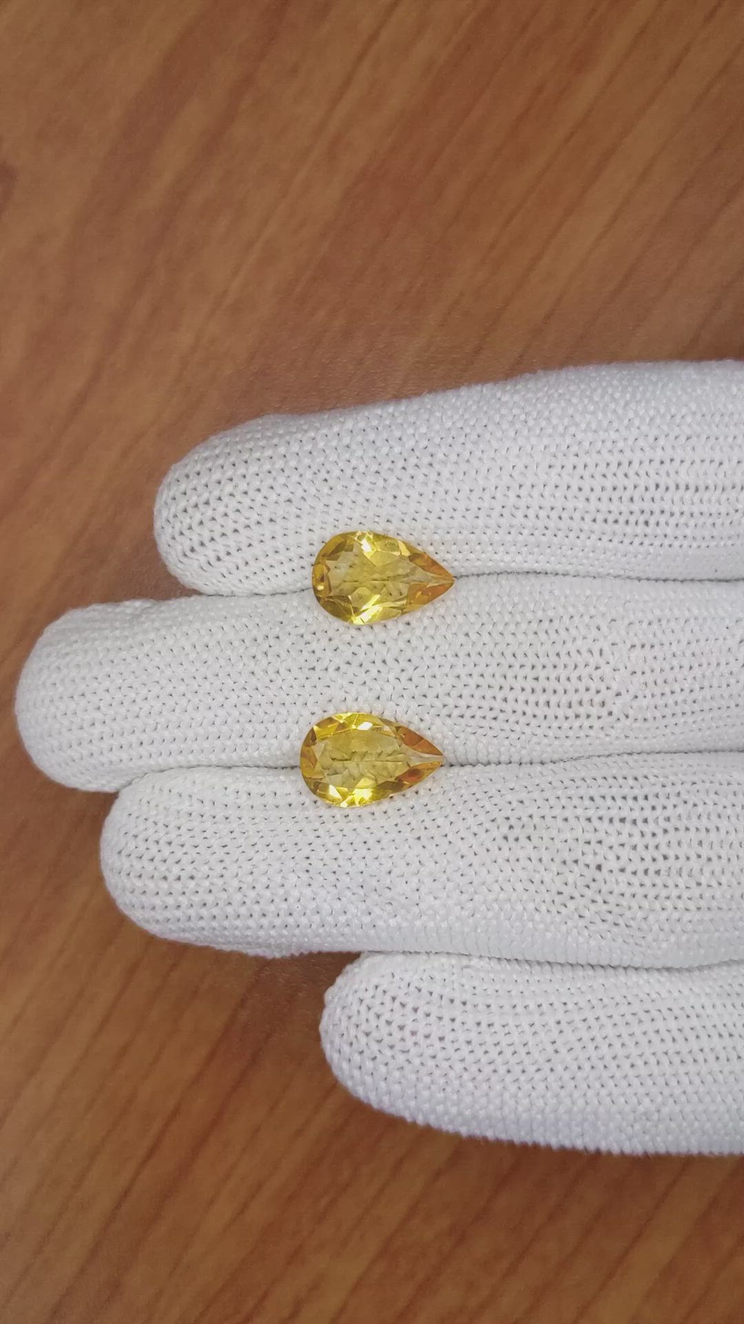 4.00 Ct.Tw.Total Carat Weight Citrine Pair from Brazil Size Video