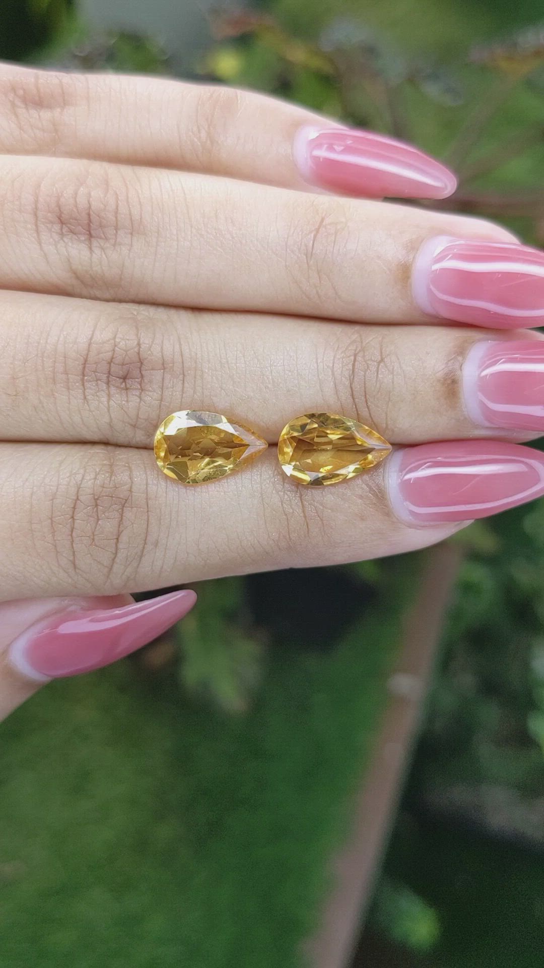 4.00 Ct.Tw.Total Carat Weight Citrine Pair from Brazil Size Video