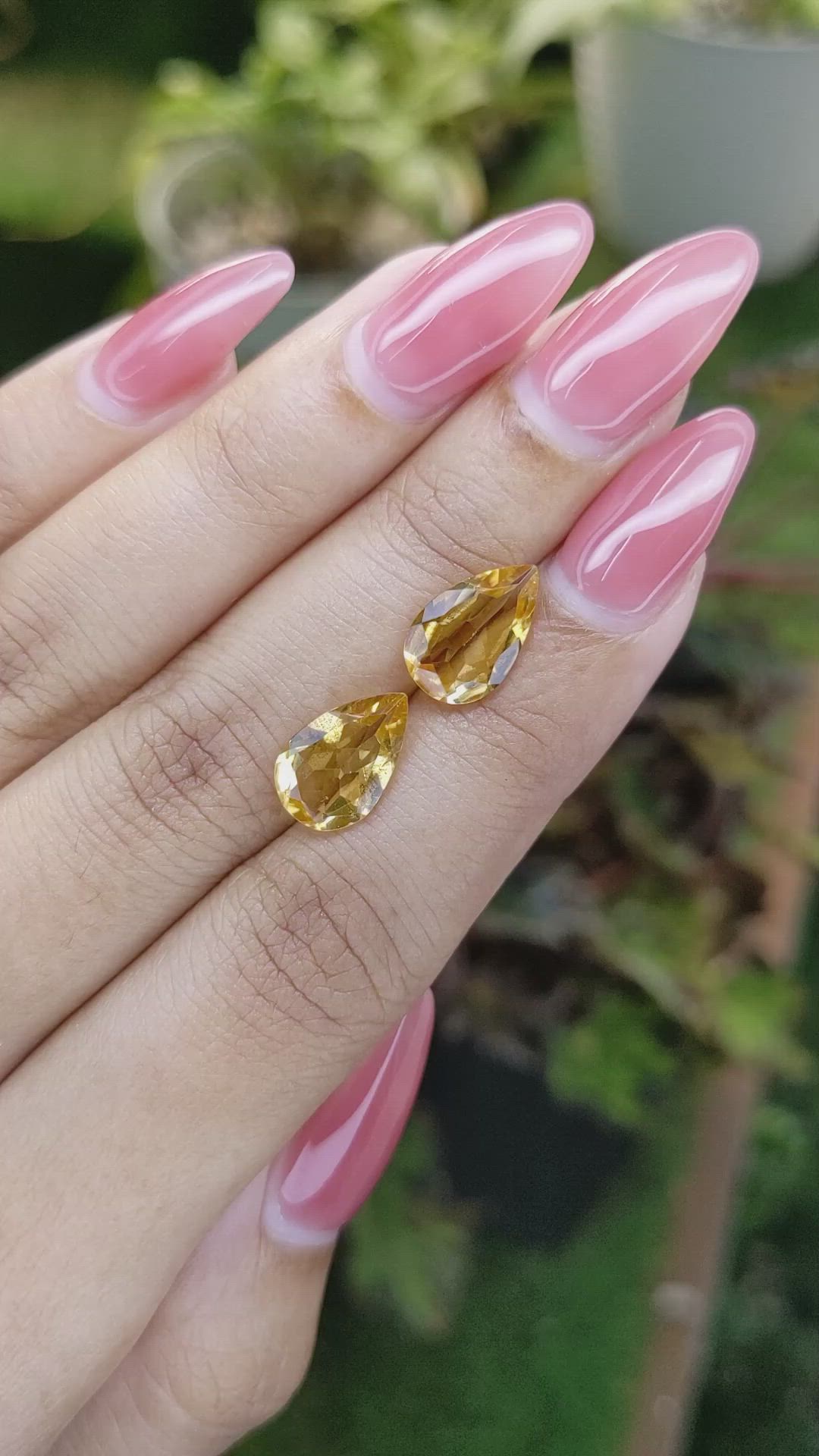 4.00 Ct.Tw.Total Carat Weight Citrine Pair from Brazil Size Video