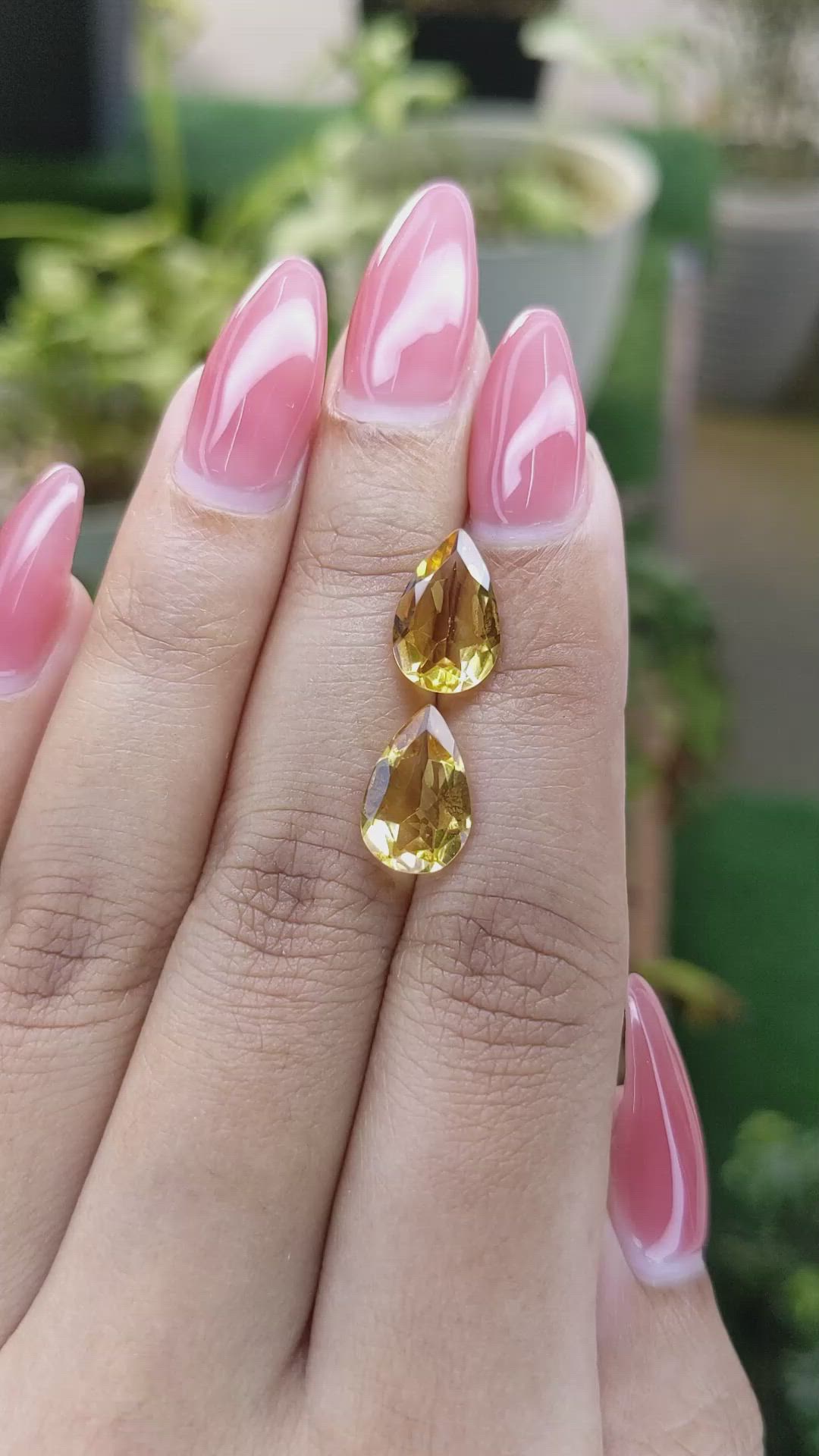 4.00 Ct.Tw.Total Carat Weight Citrine Pair from Brazil Size Video