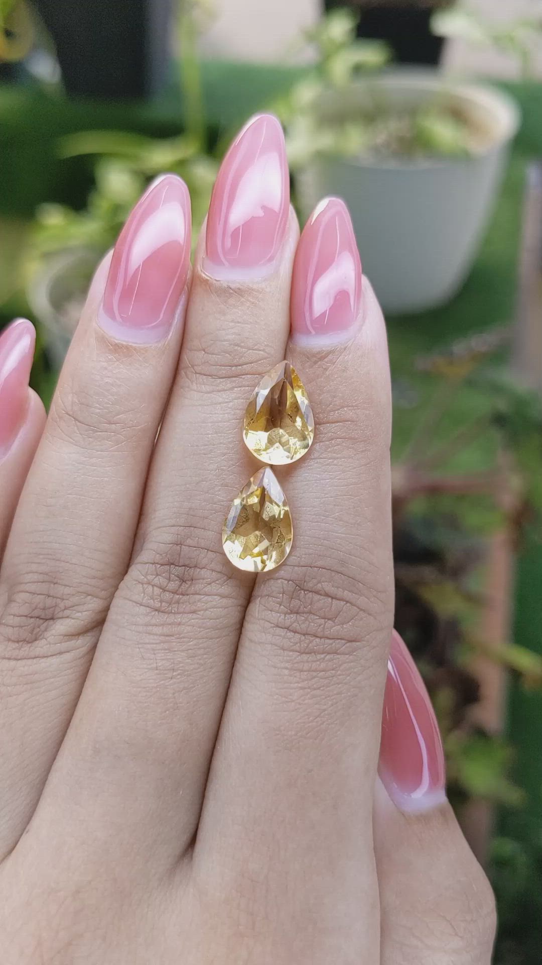 5.18 Ct.Tw.Total Carat Weight Citrine Pair from Brazil Size Video