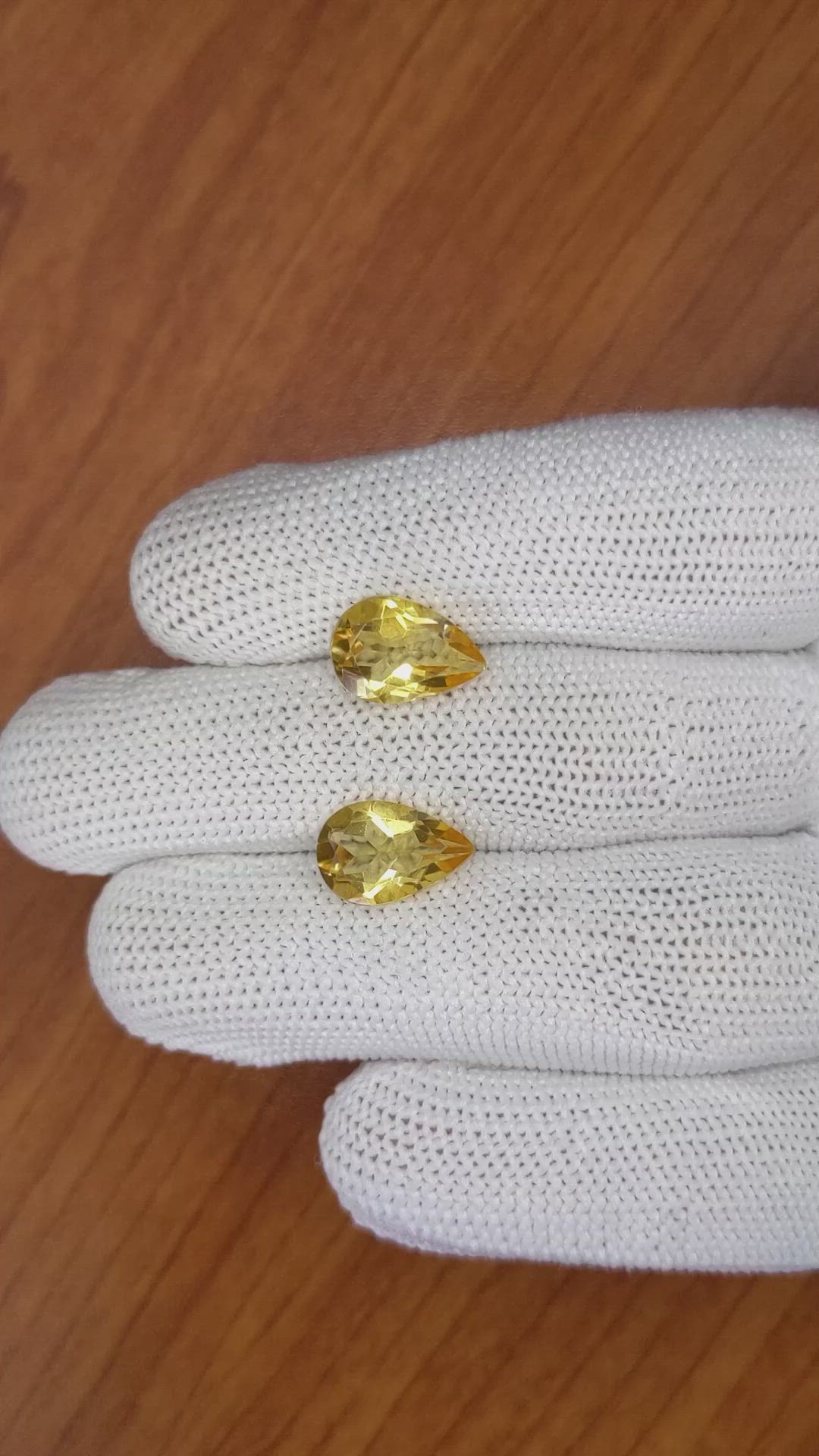 5.18 Ct.Tw.Total Carat Weight Citrine Pair from Brazil Size Video