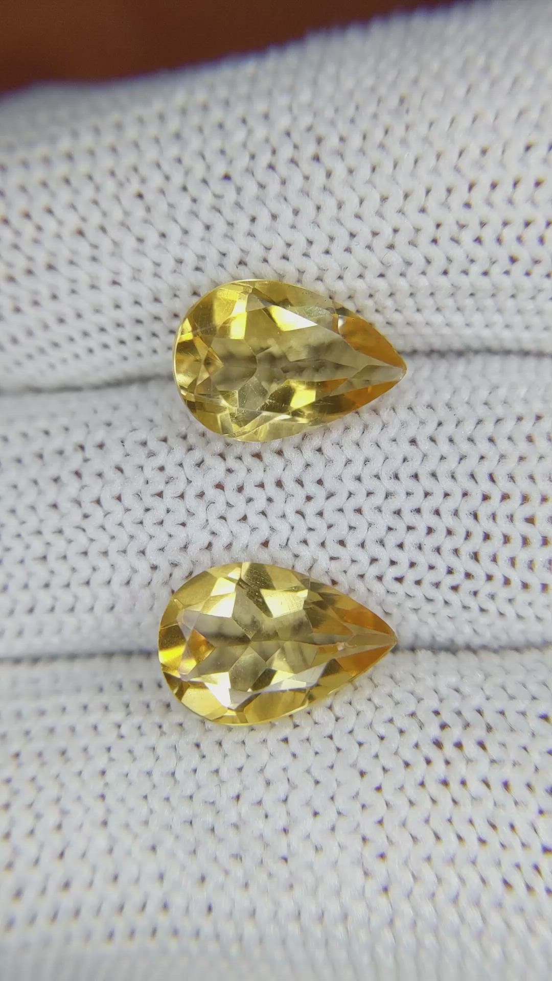 5.18 Ct.Tw.Total Carat Weight Citrine Pair from Brazil Size Video