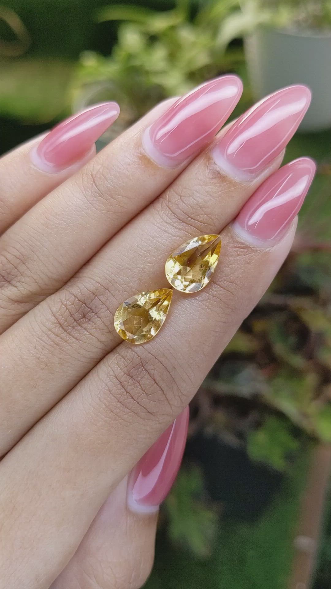 5.18 Ct.Tw.Total Carat Weight Citrine Pair from Brazil Size Video