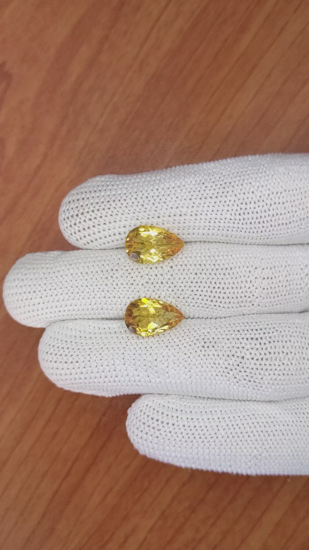 5.39&nbsp;Ct.Tw.Total Carat Weight Yellow Citrine Pair from Brazil Size Video