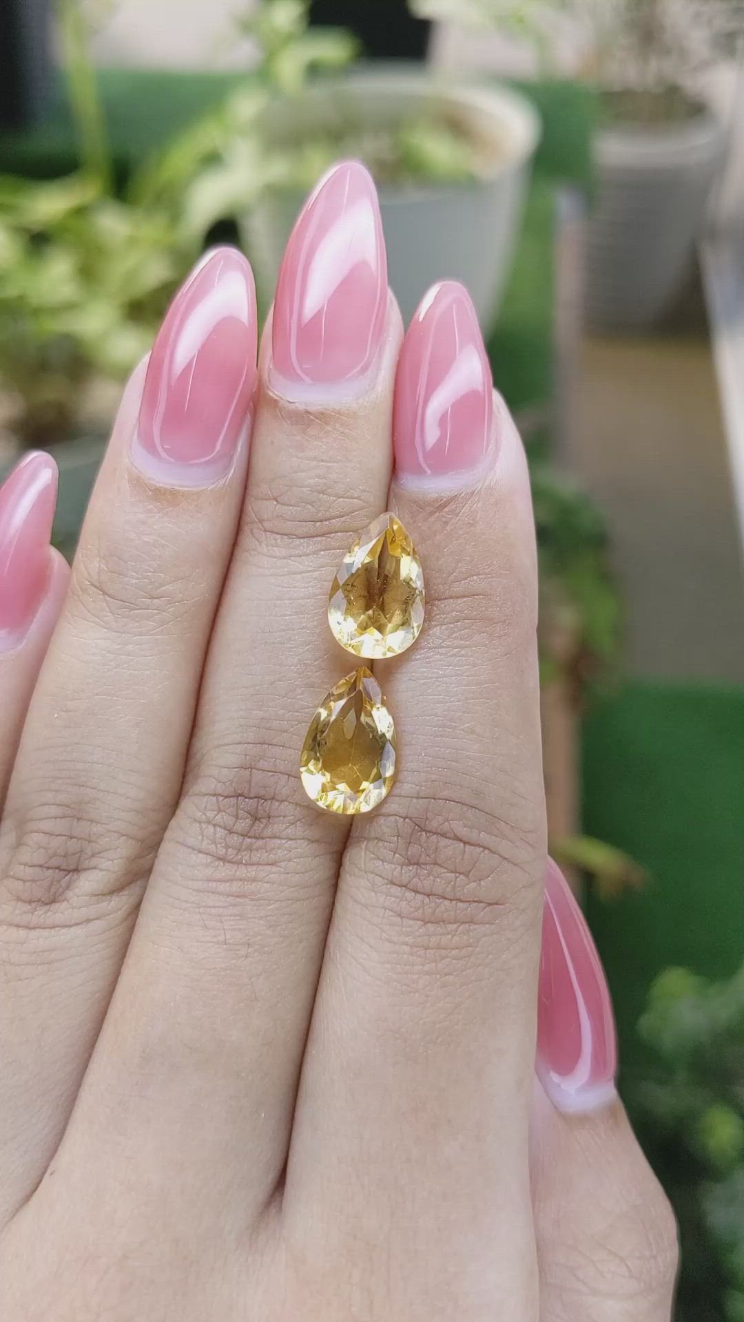 5.39&nbsp;Ct.Tw.Total Carat Weight Yellow Citrine Pair from Brazil Size Video