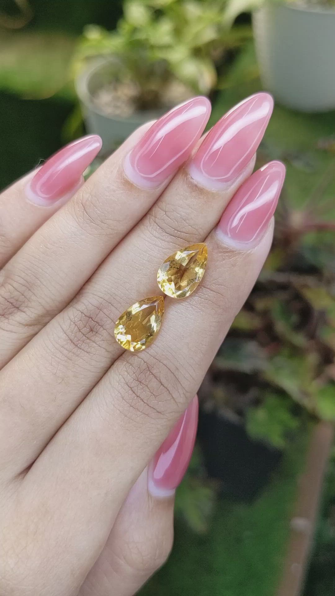5.39&nbsp;Ct.Tw.Total Carat Weight Yellow Citrine Pair from Brazil Size Video