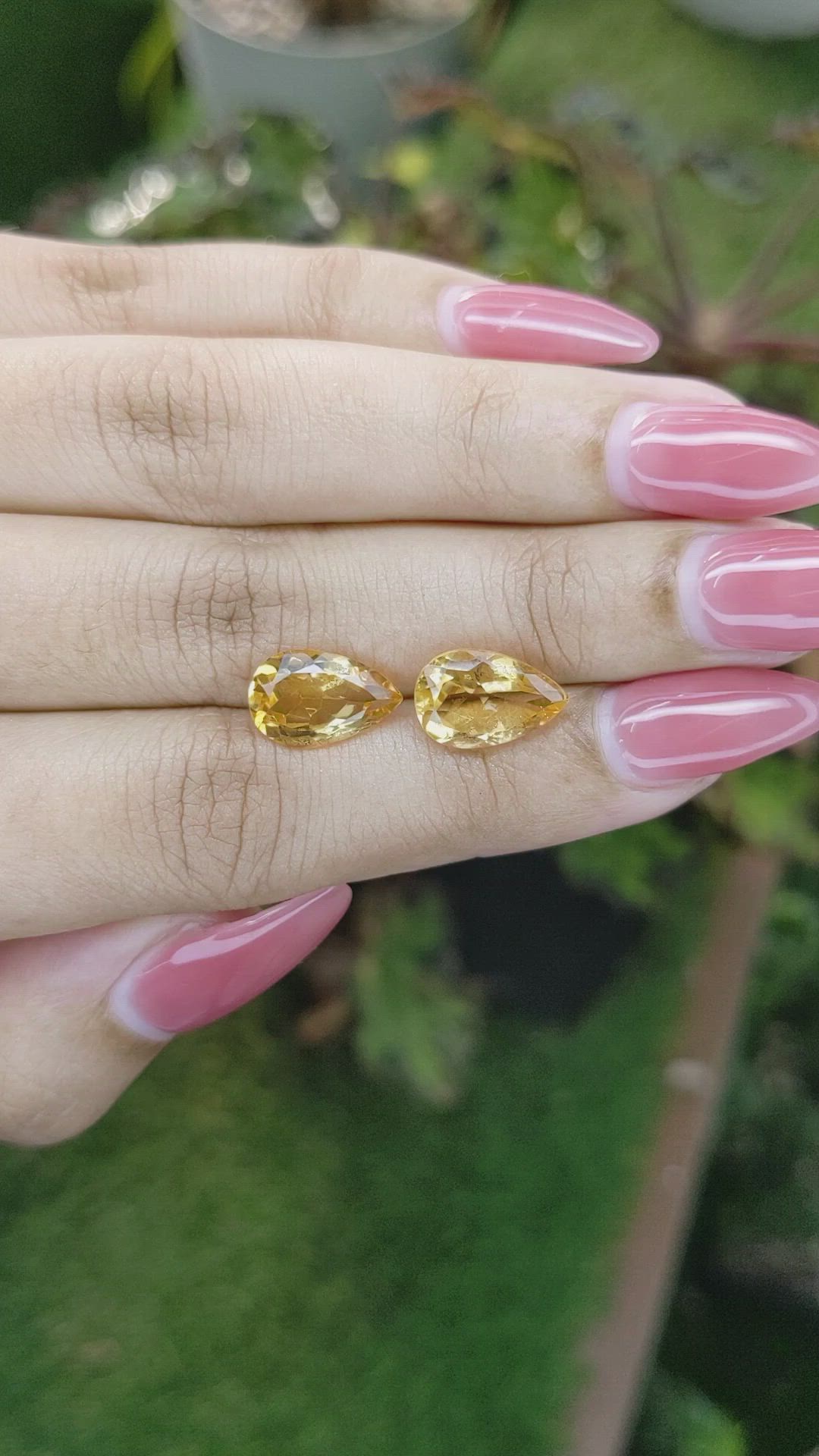 5.39&nbsp;Ct.Tw.Total Carat Weight Yellow Citrine Pair from Brazil Size Video