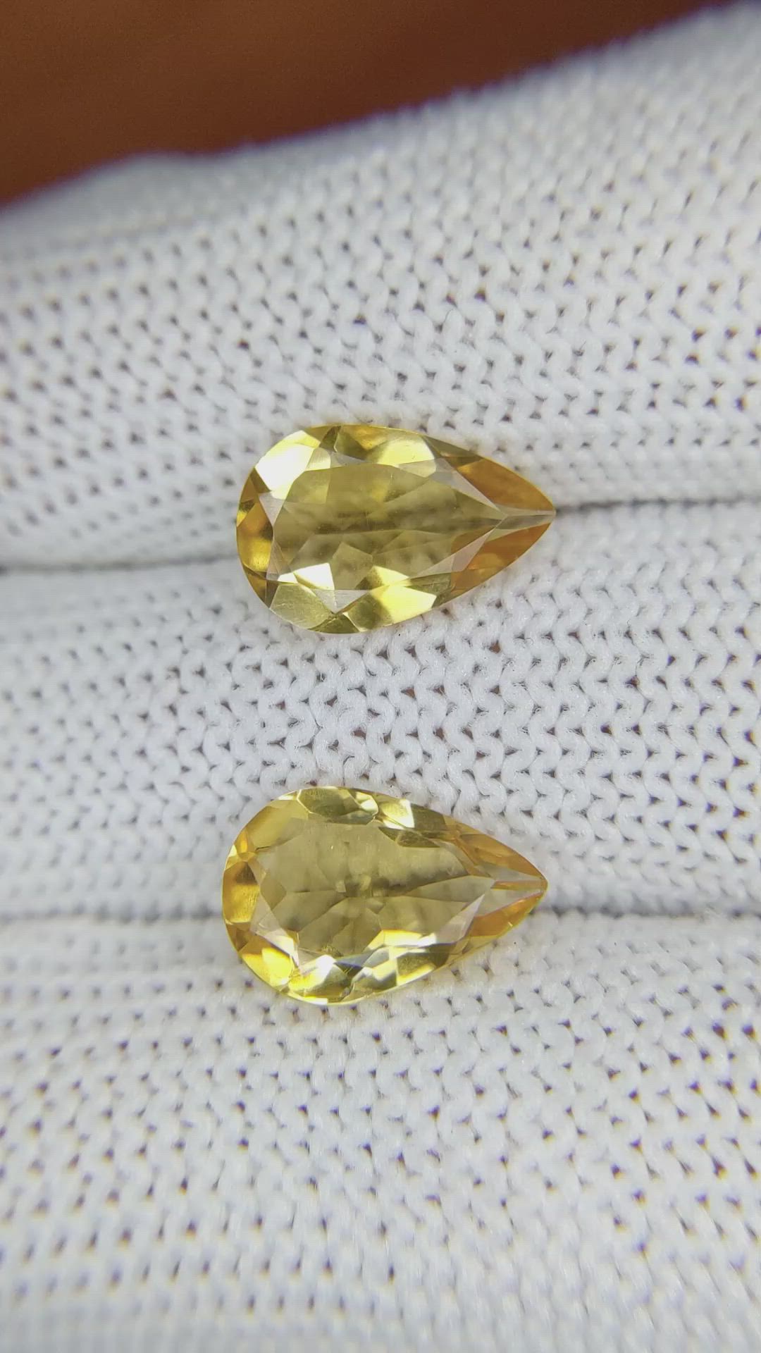 4.23 Ct.Tw.Total Carat Weight Citrine Pair from Brazil Size Video