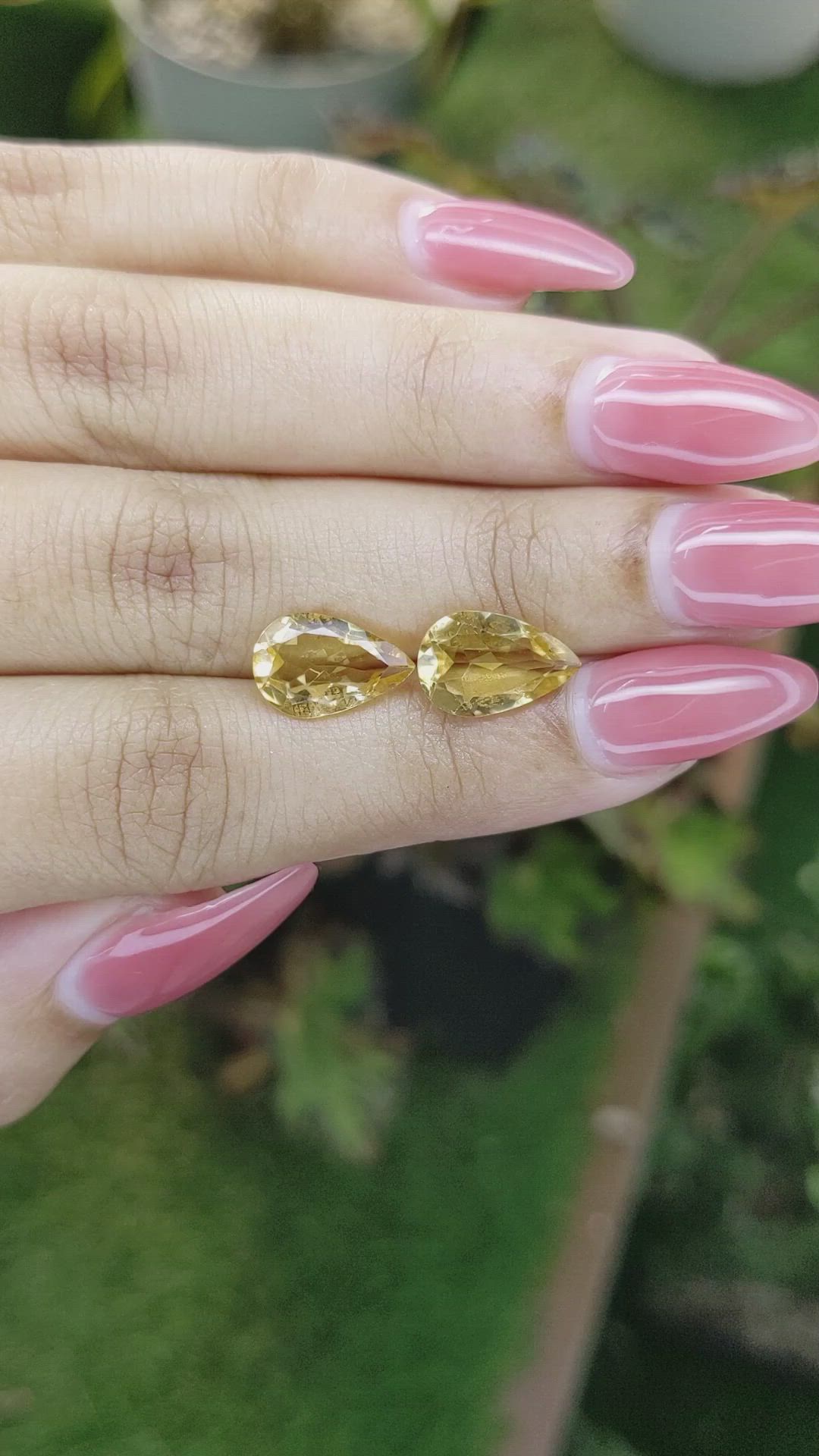 4.23 Ct.Tw.Total Carat Weight Citrine Pair from Brazil Size Video